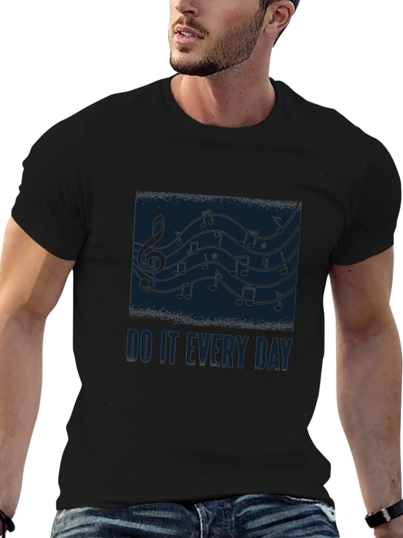 Music Notes Graphic Tee - Do It Every Day