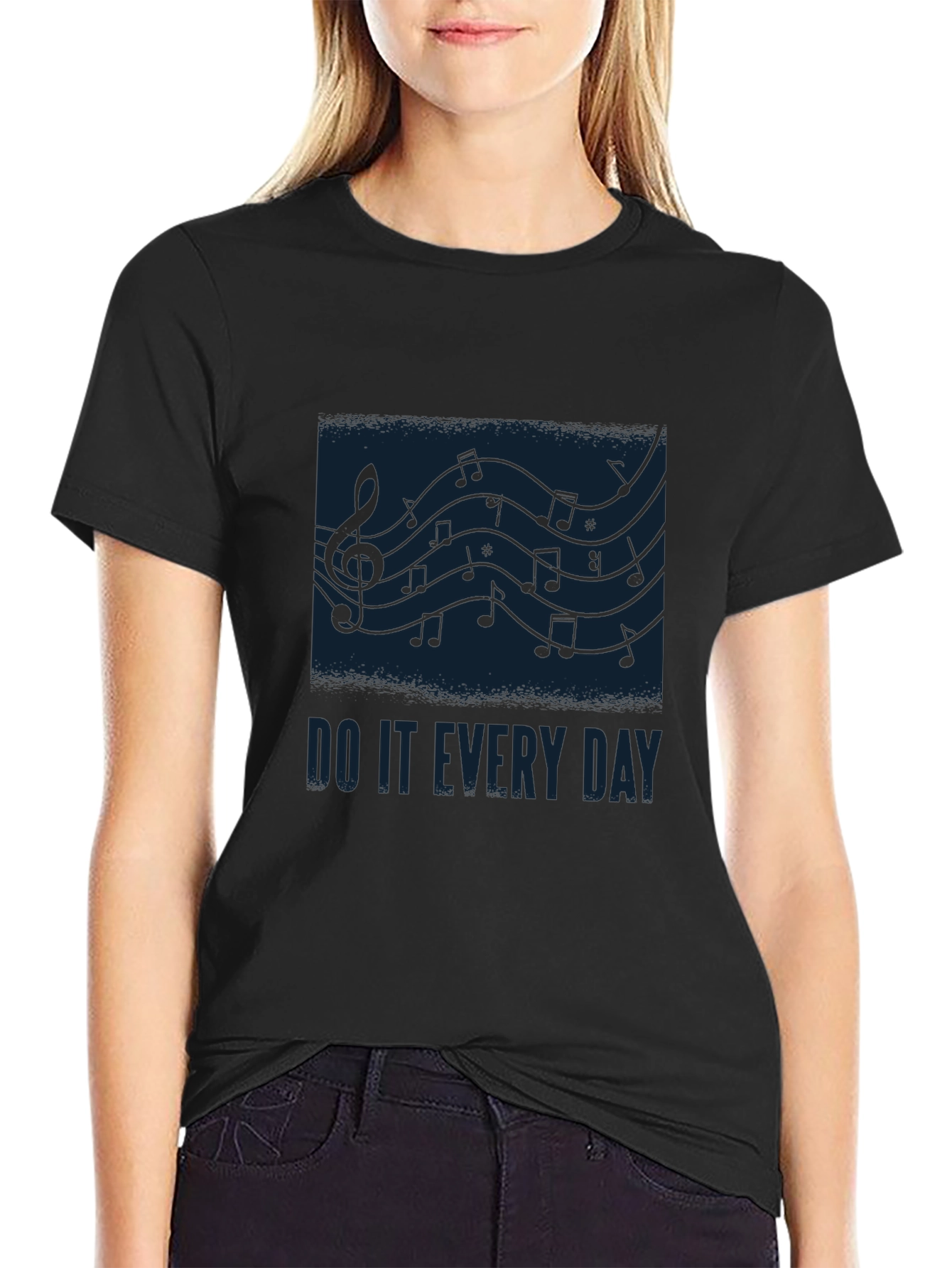 Music Notes Graphic Tee - Do It Every Day