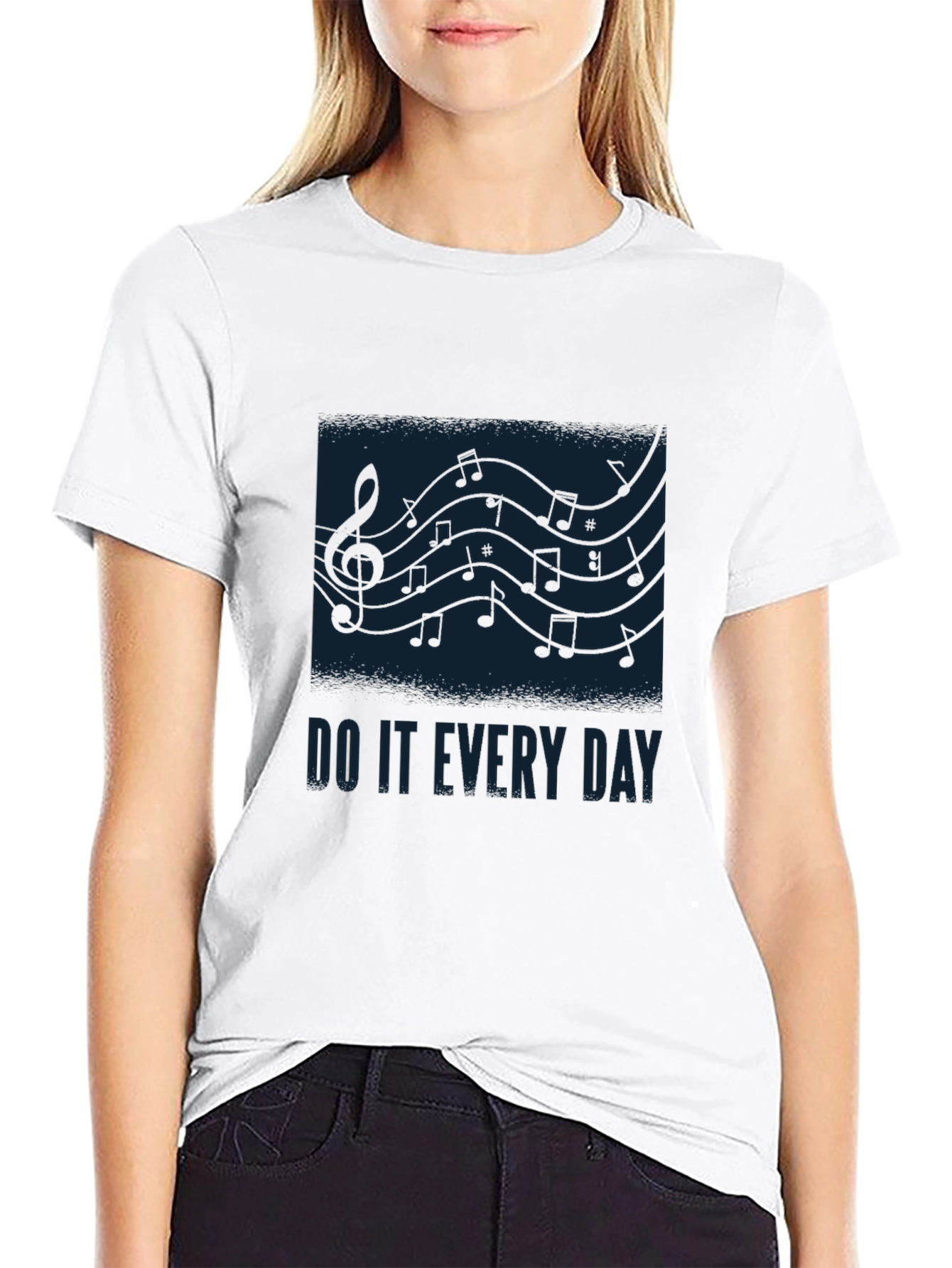 Music Notes Graphic Tee - Do It Every Day