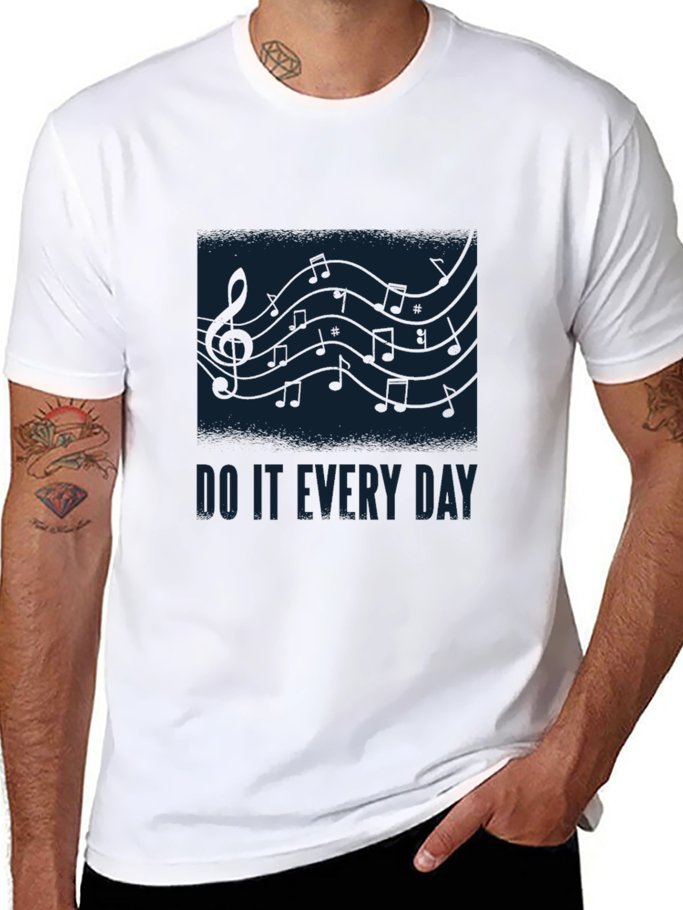 Music Notes Graphic Tee - Do It Every Day