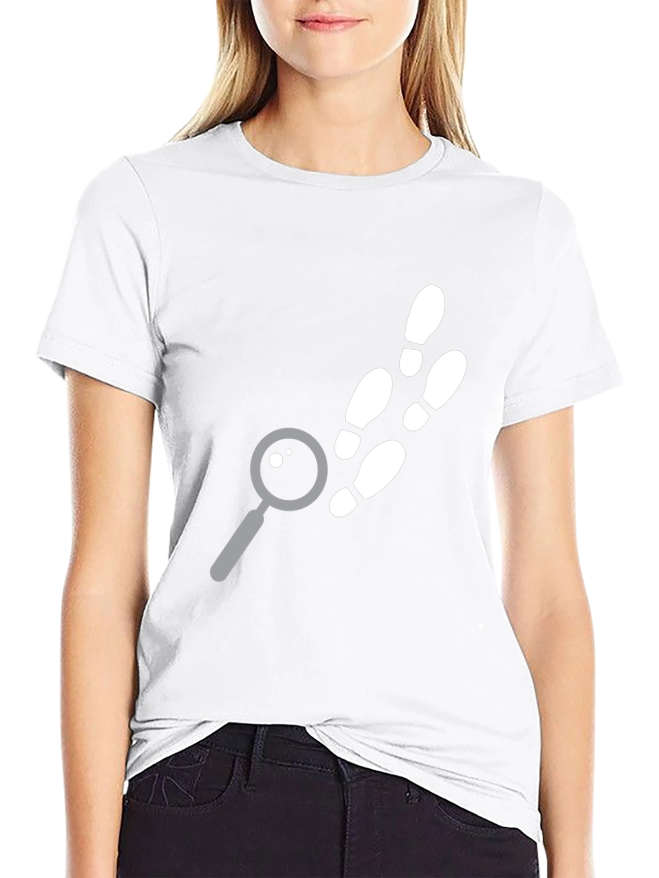 Detective Footprints Graphic Tee - Sleuth Style