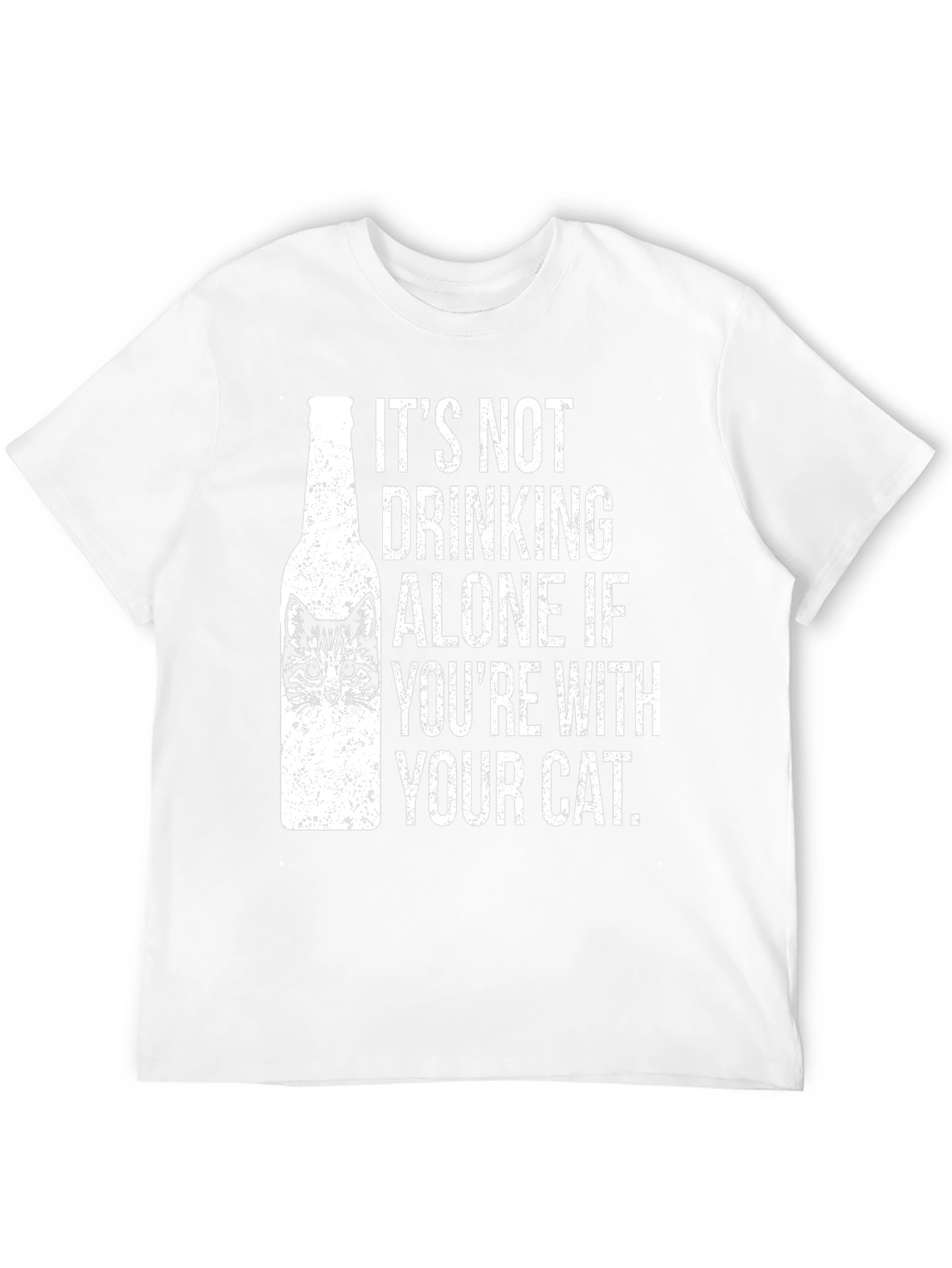 Funny Cat Lover T-Shirt - Drinking Alone