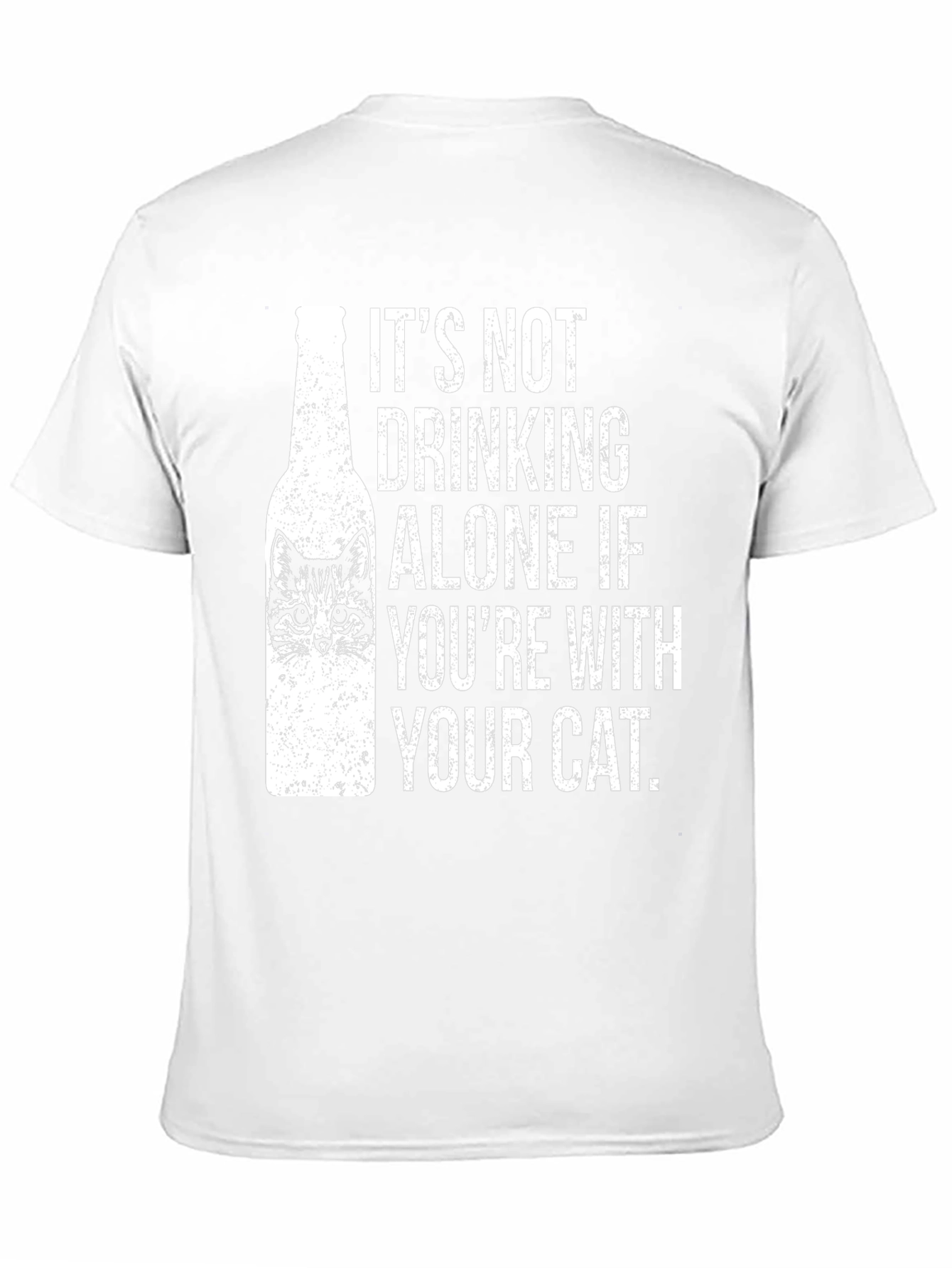 Funny Cat Lover T-Shirt - Drinking Alone