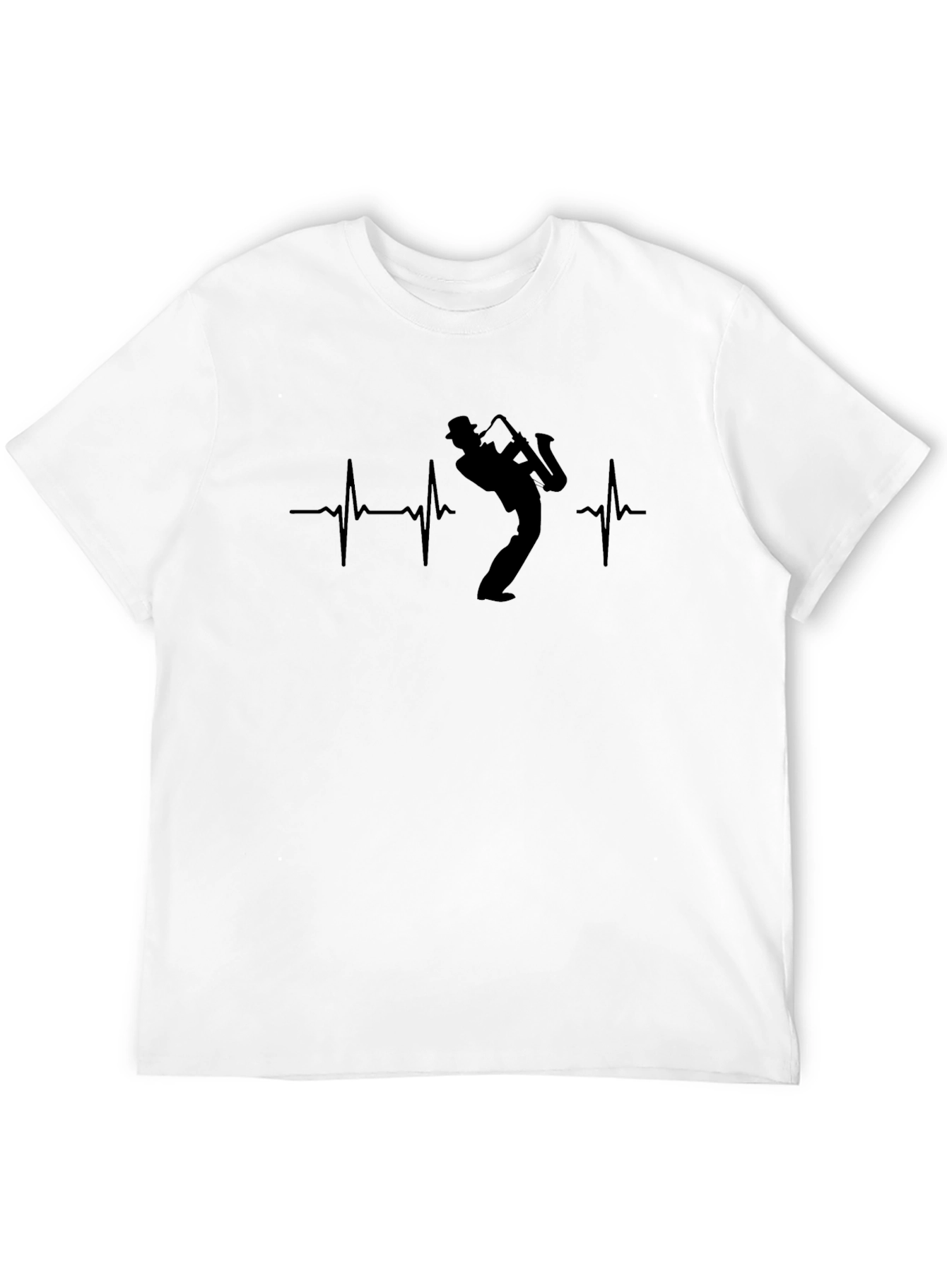 Saxophone Heartbeat Graphic T-Shirt