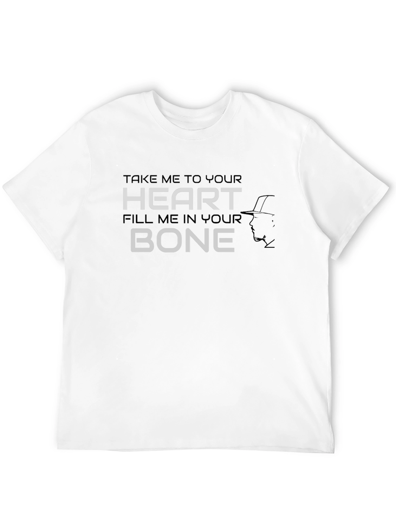 Heart Bone Graphic Tee - Unique Design Black T-Shirt