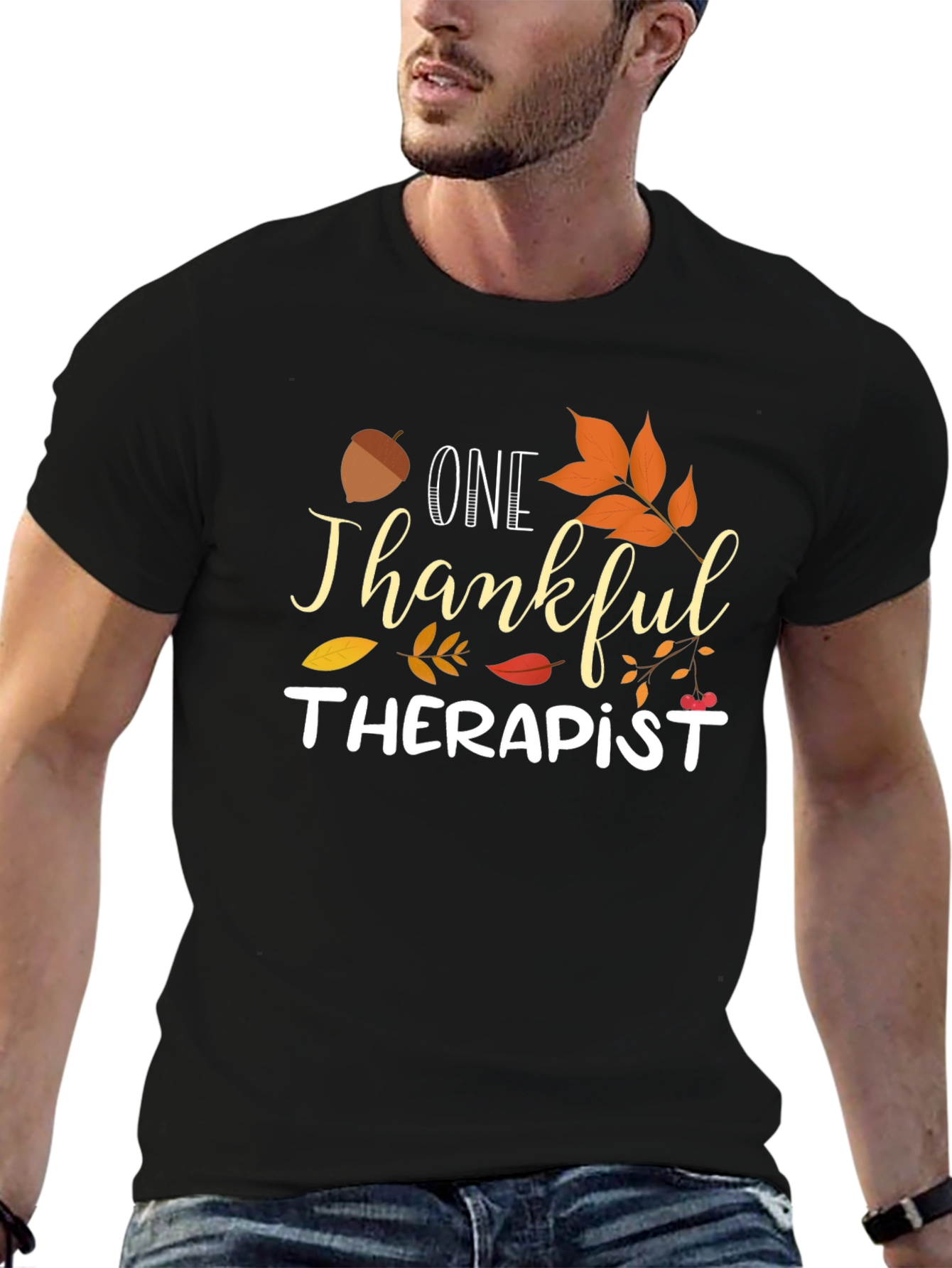 One Thankful Therapist T-Shirt - Fall Thanksgiving Tee