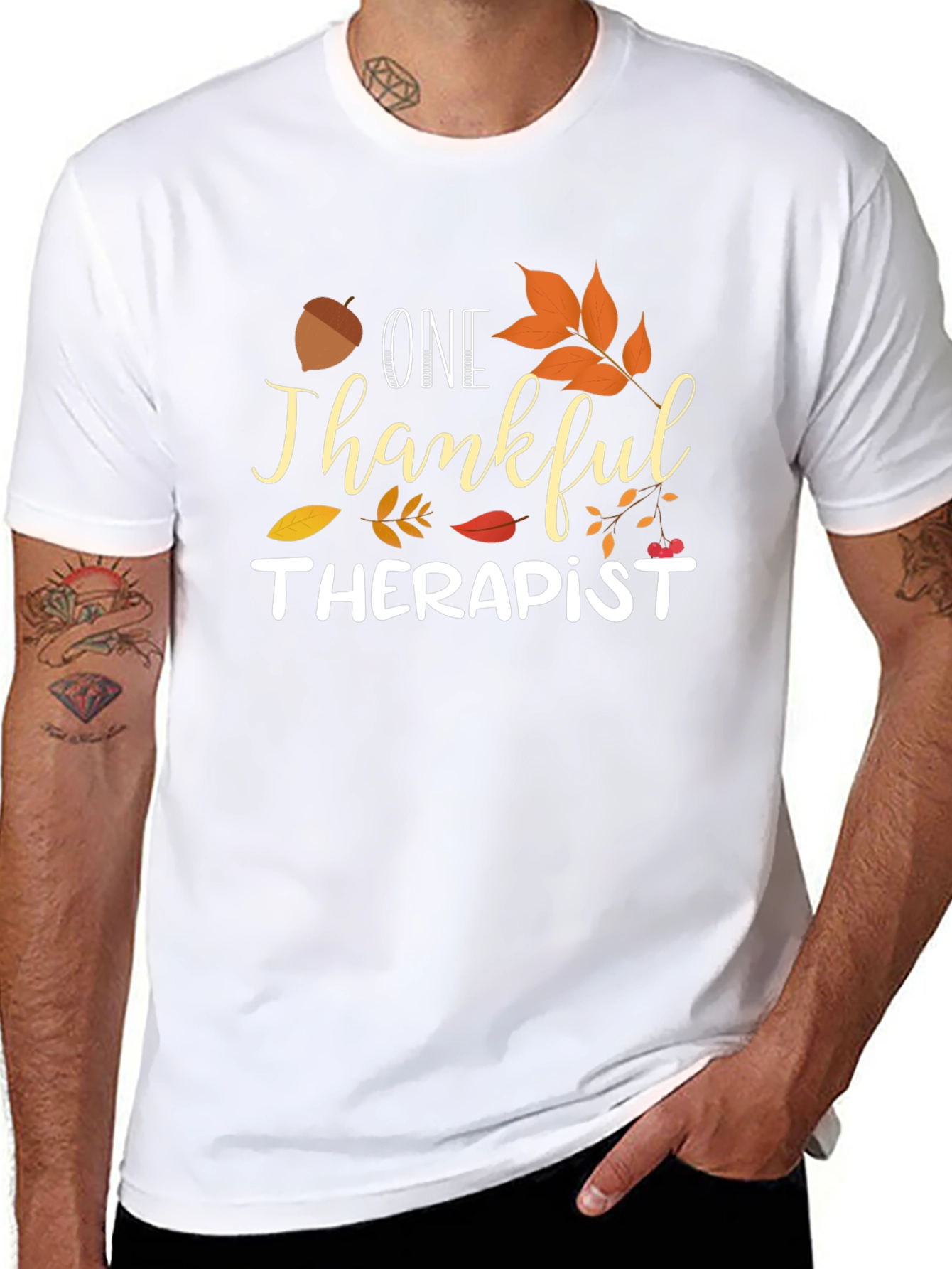 One Thankful Therapist T-Shirt - Fall Thanksgiving Tee