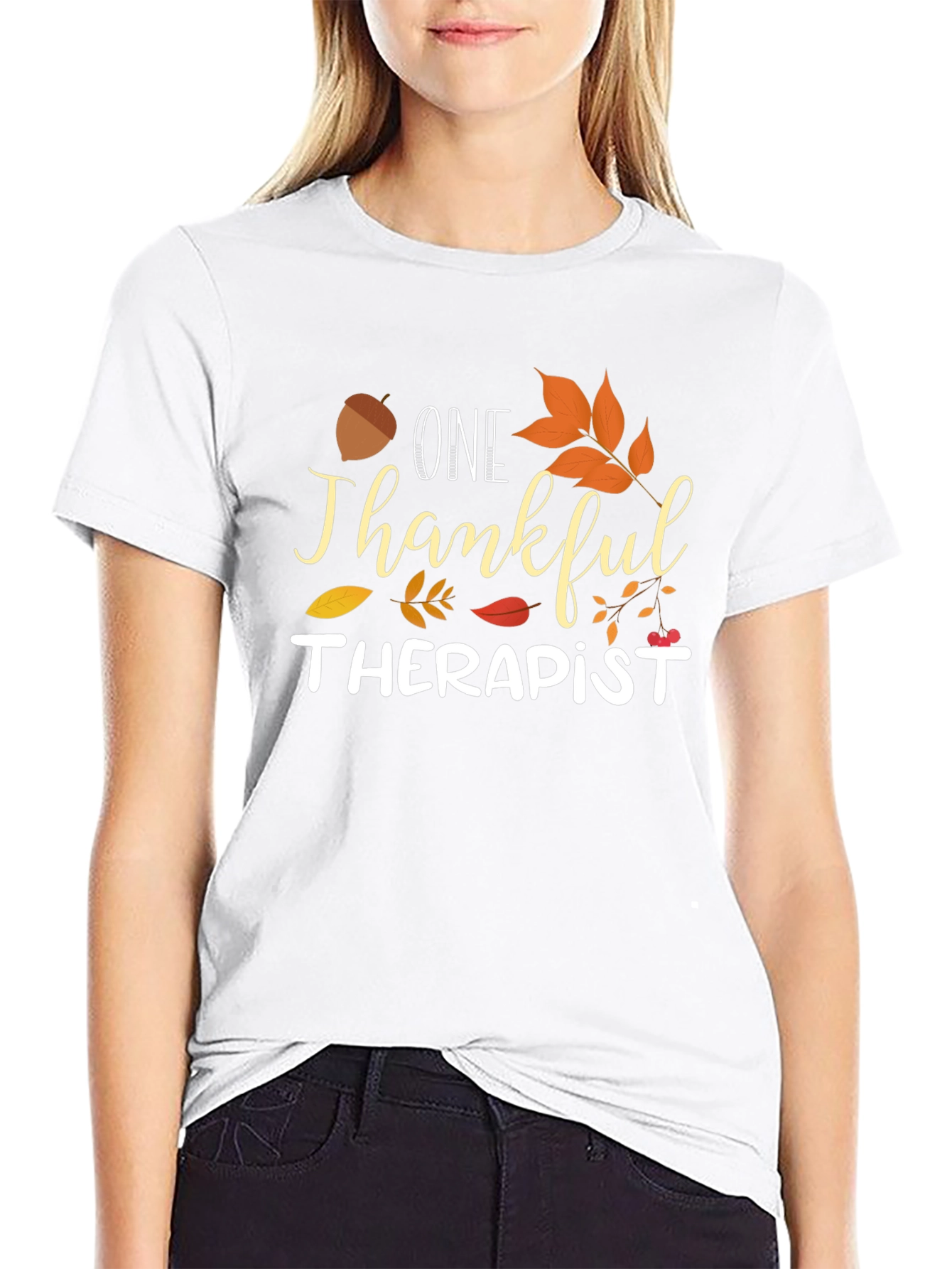 One Thankful Therapist T-Shirt - Fall Thanksgiving Tee