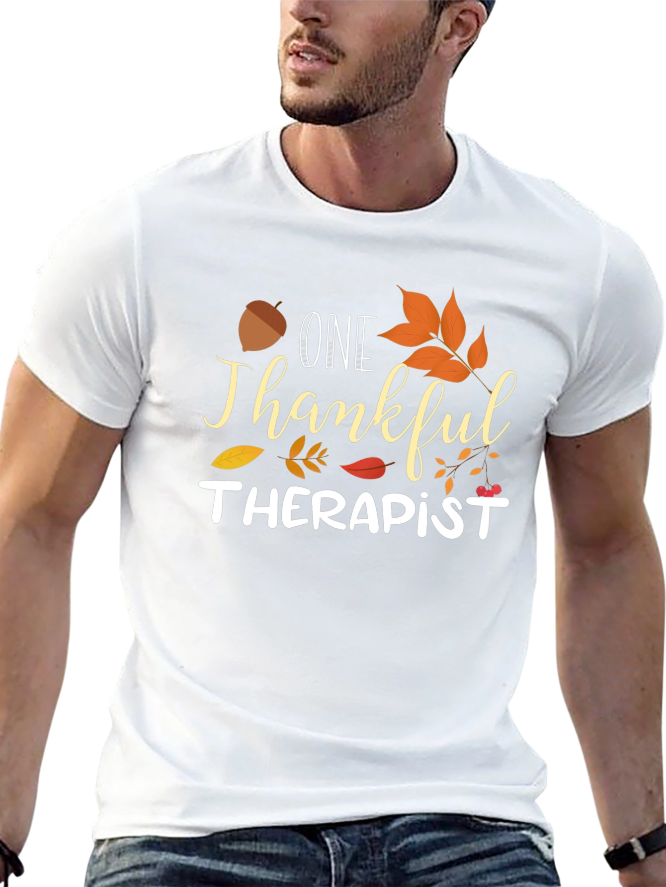 One Thankful Therapist T-Shirt - Fall Thanksgiving Tee