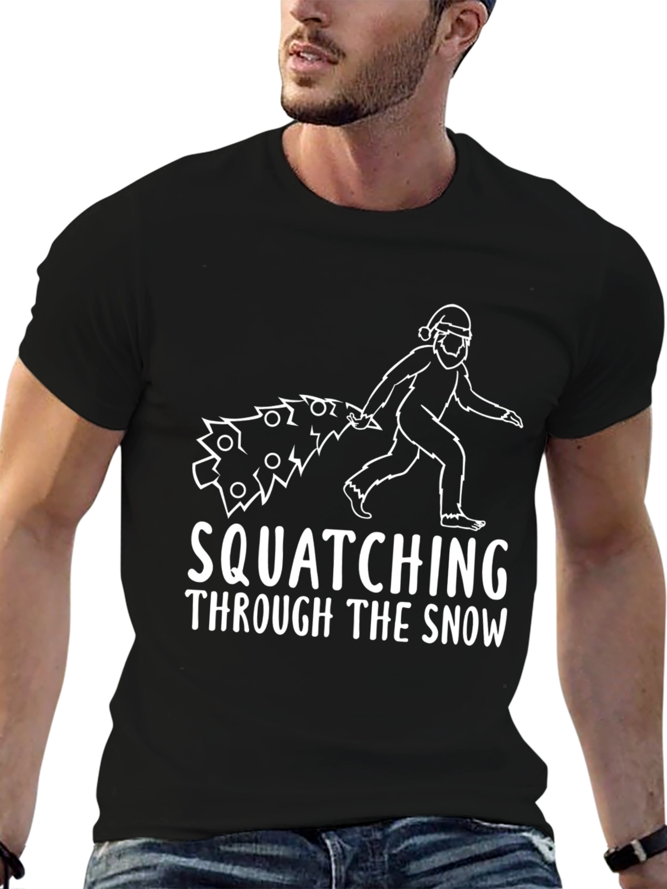 Squatching Through The Snow Christmas T-Shirt