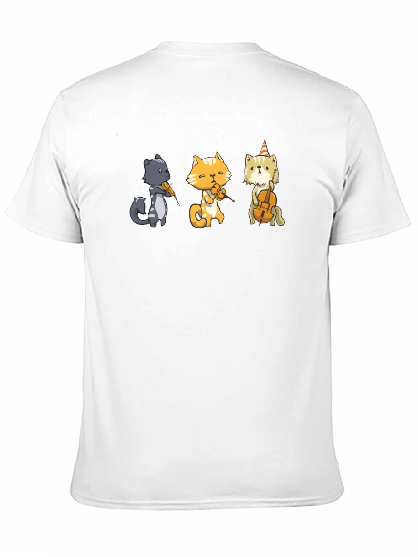 Cat Musicians T-Shirt - Black Cotton Tee