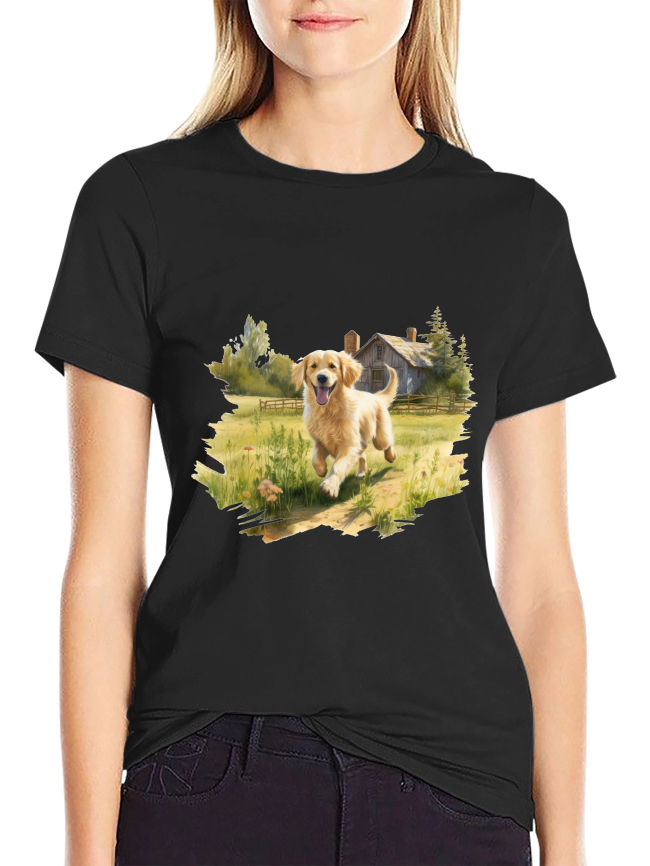Golden Retriever T-Shirt - Farmhouse Dog Lover Tee
