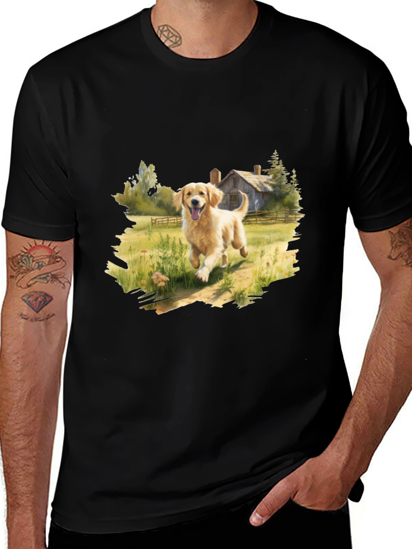 Golden Retriever T-Shirt - Farmhouse Dog Lover Tee
