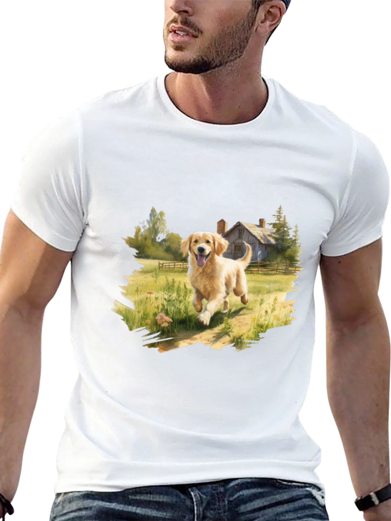 Golden Retriever T-Shirt - Farmhouse Dog Lover Tee