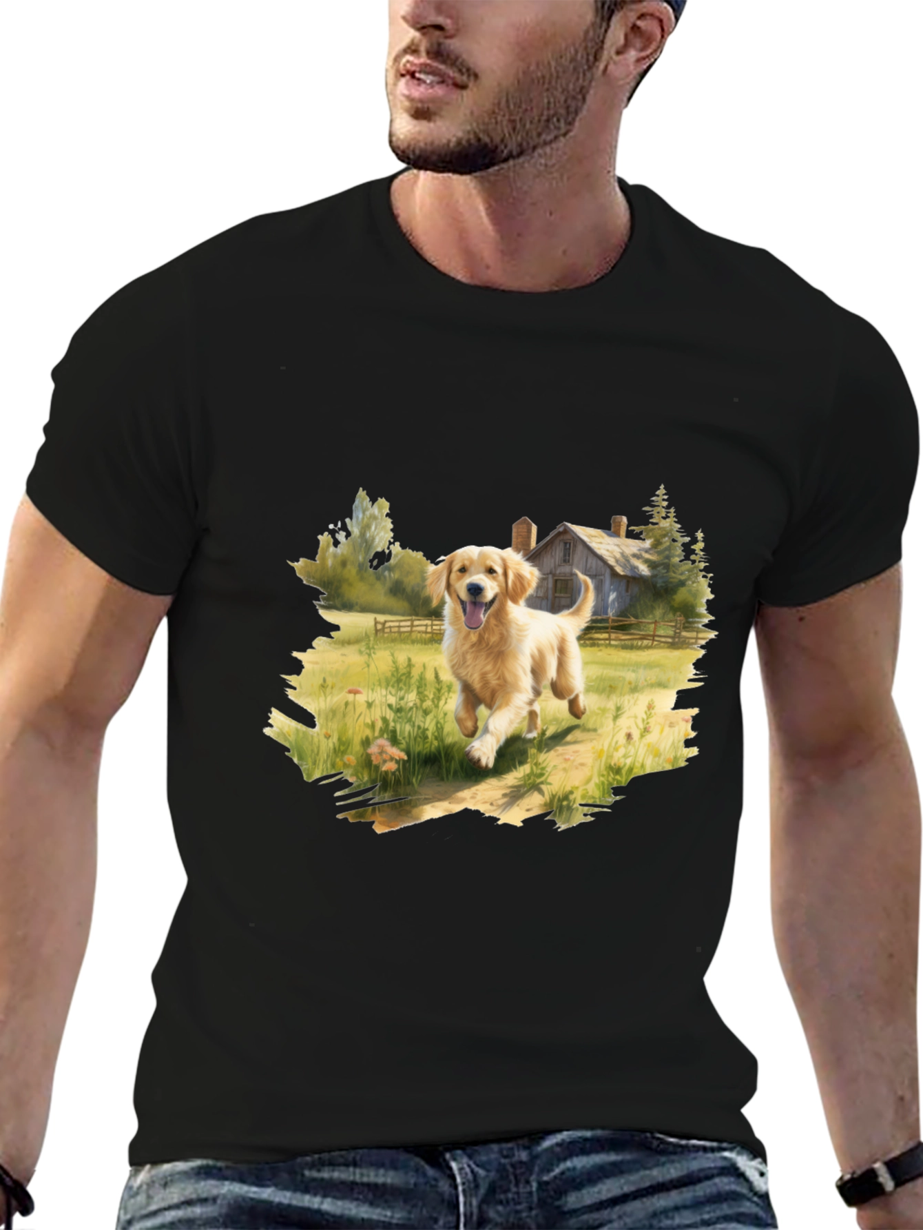 Golden Retriever T-Shirt - Farmhouse Dog Lover Tee