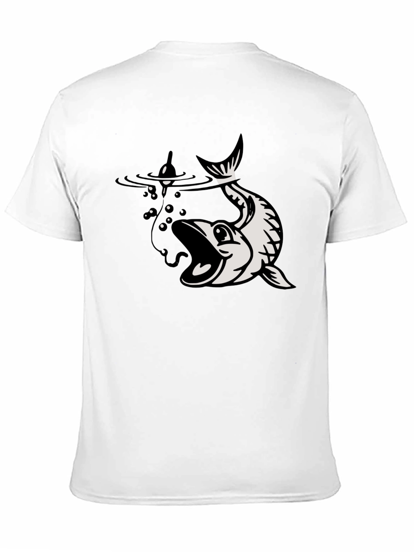 Black Fishing T-Shirt Catch Graphic Tee