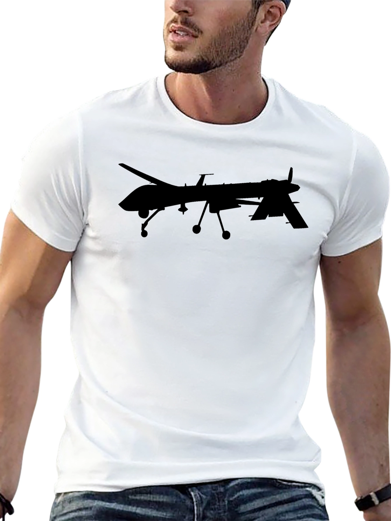 Drone Graphic Tee - Modern Black T-Shirt
