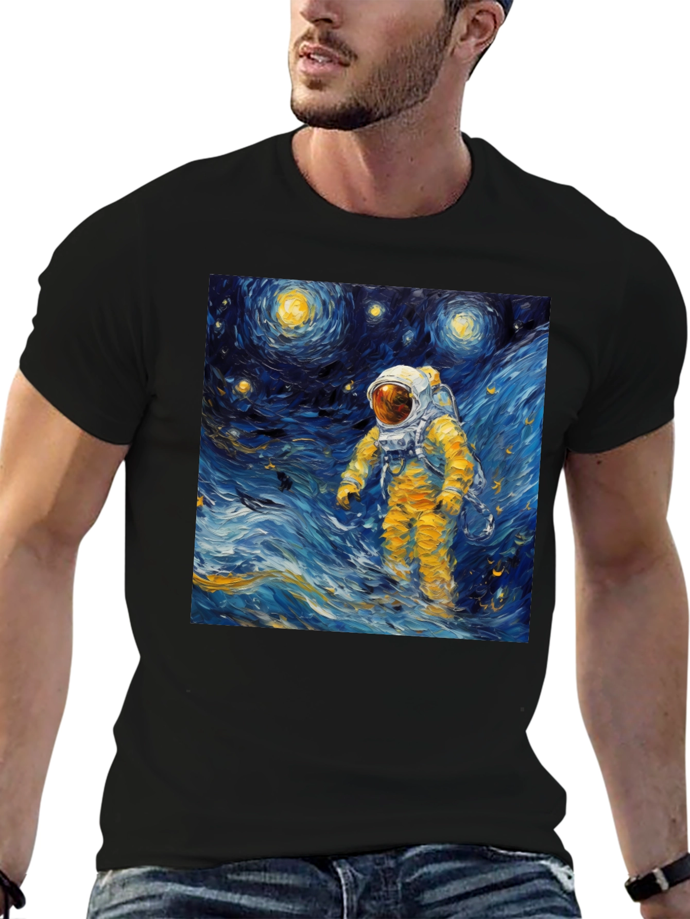 Starry Night Astronaut Graphic Tee