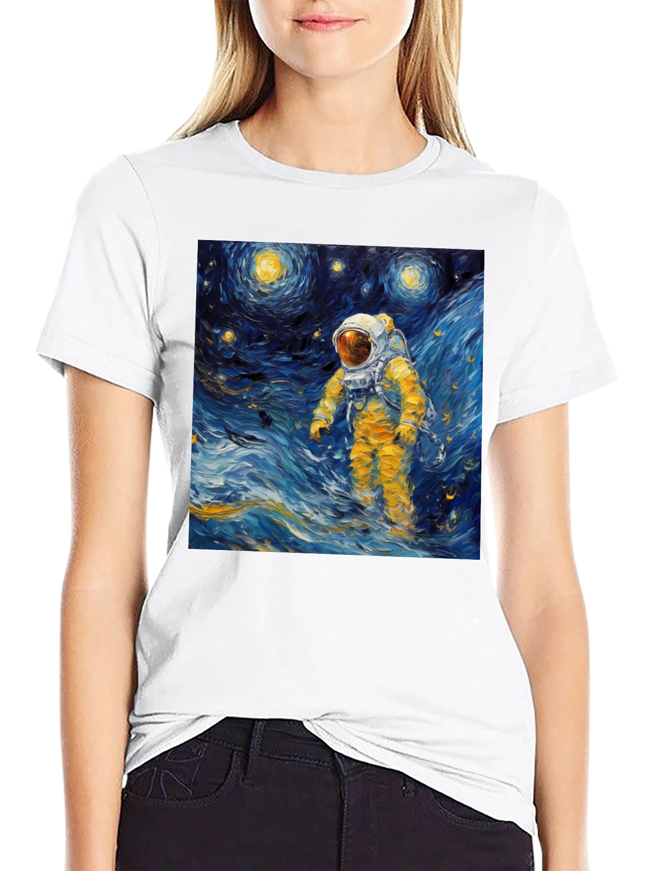Starry Night Astronaut Graphic Tee
