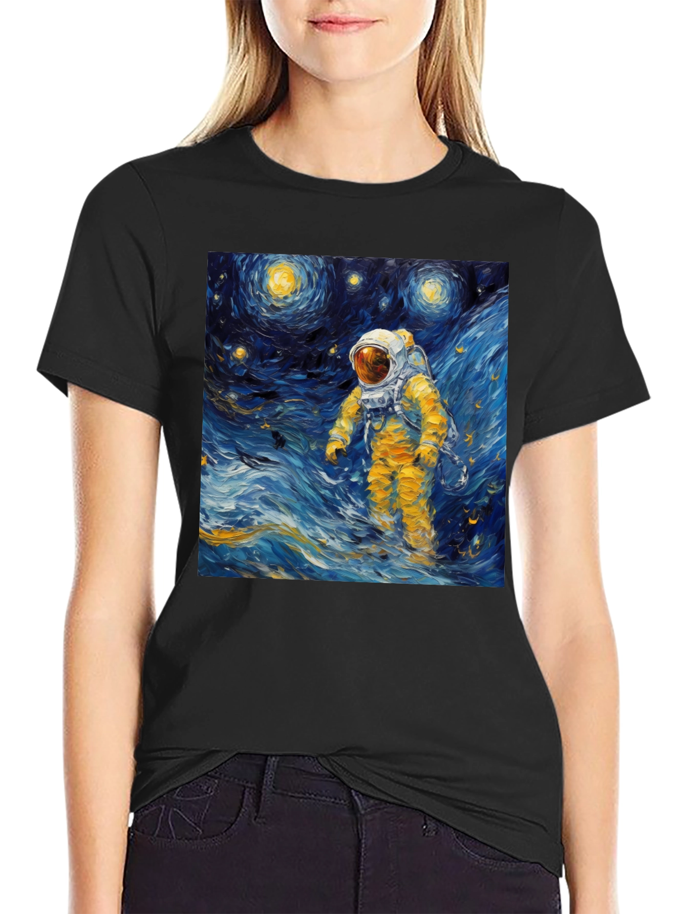 Starry Night Astronaut Graphic Tee