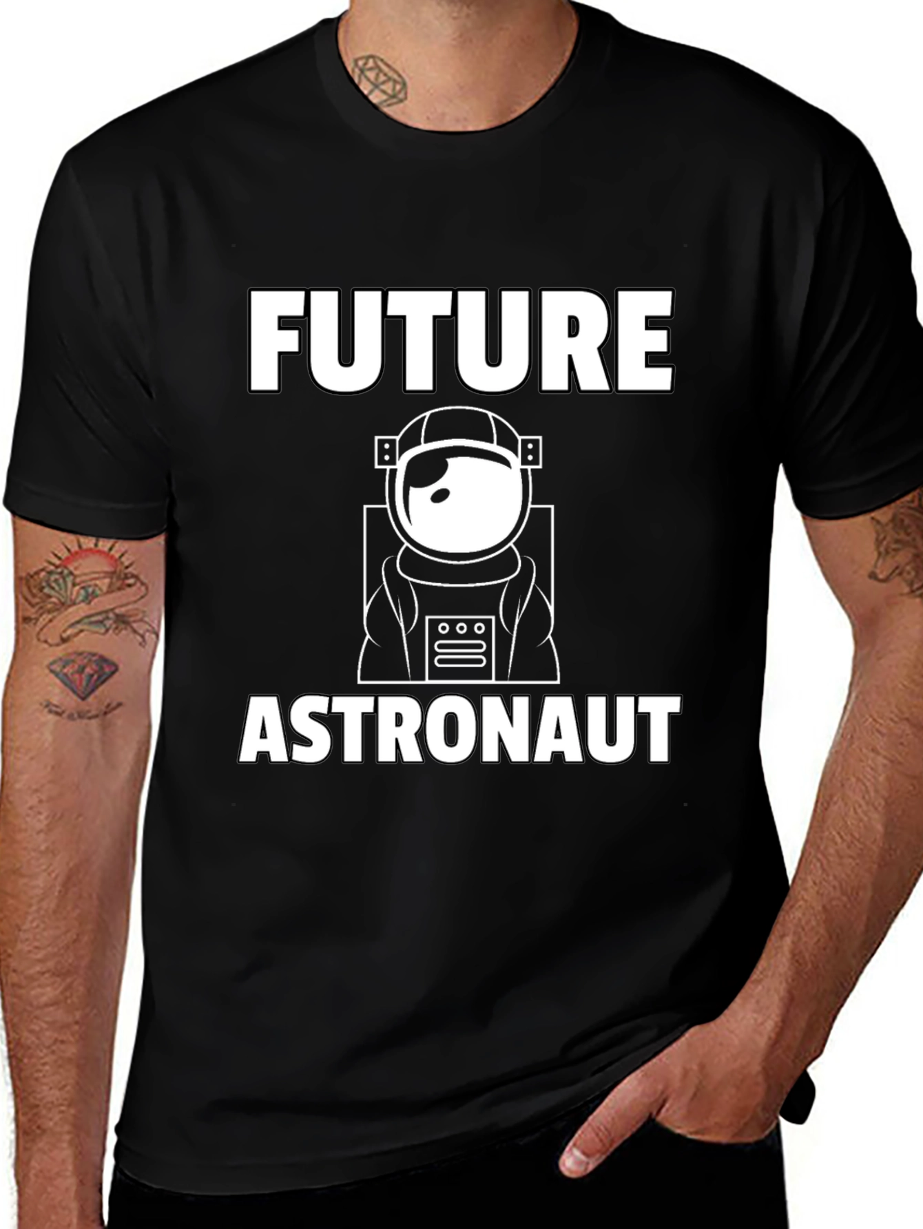 Future Astronaut T-Shirt - Black Cotton Blend