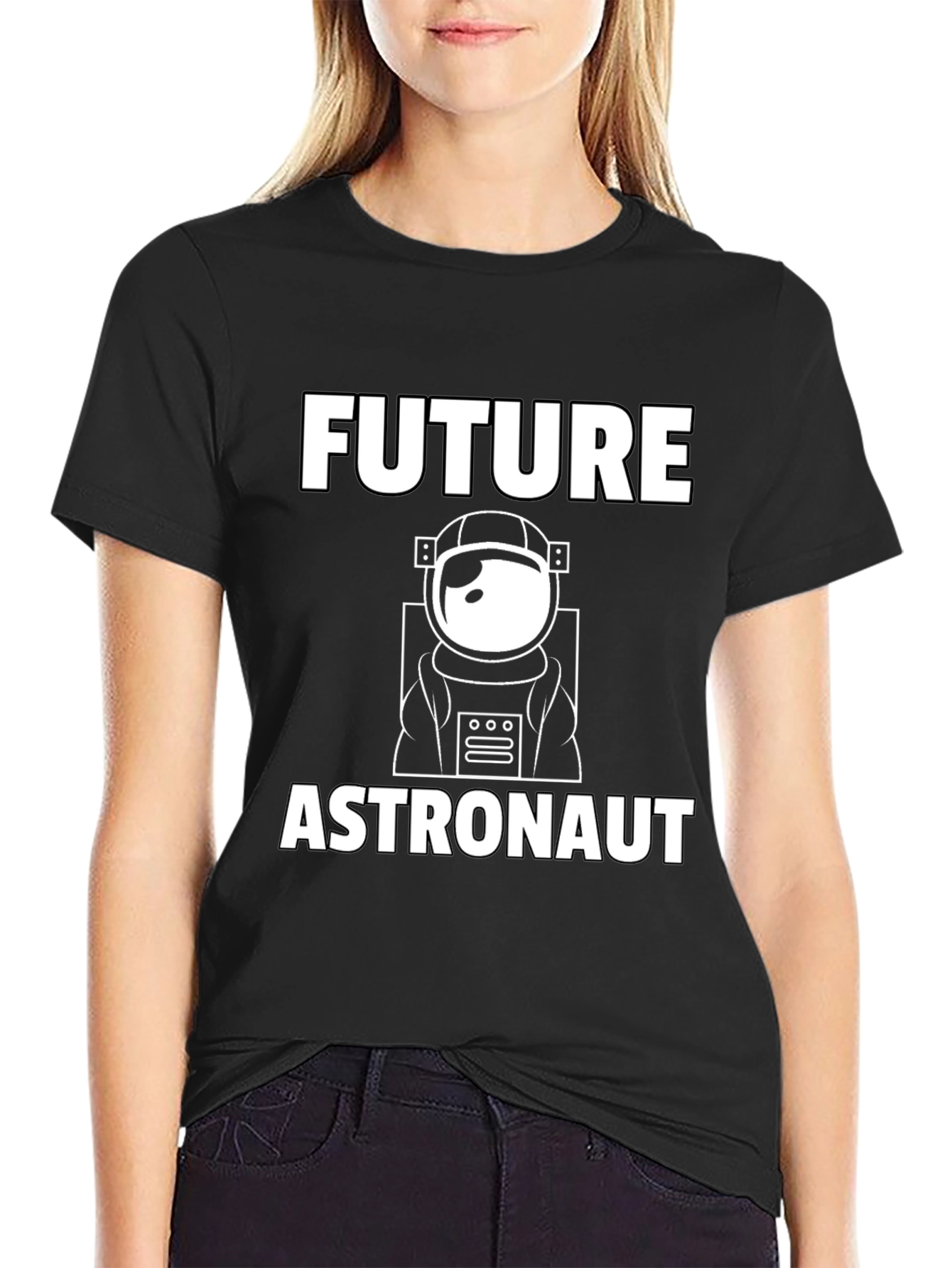 Future Astronaut T-Shirt - Black Cotton Blend