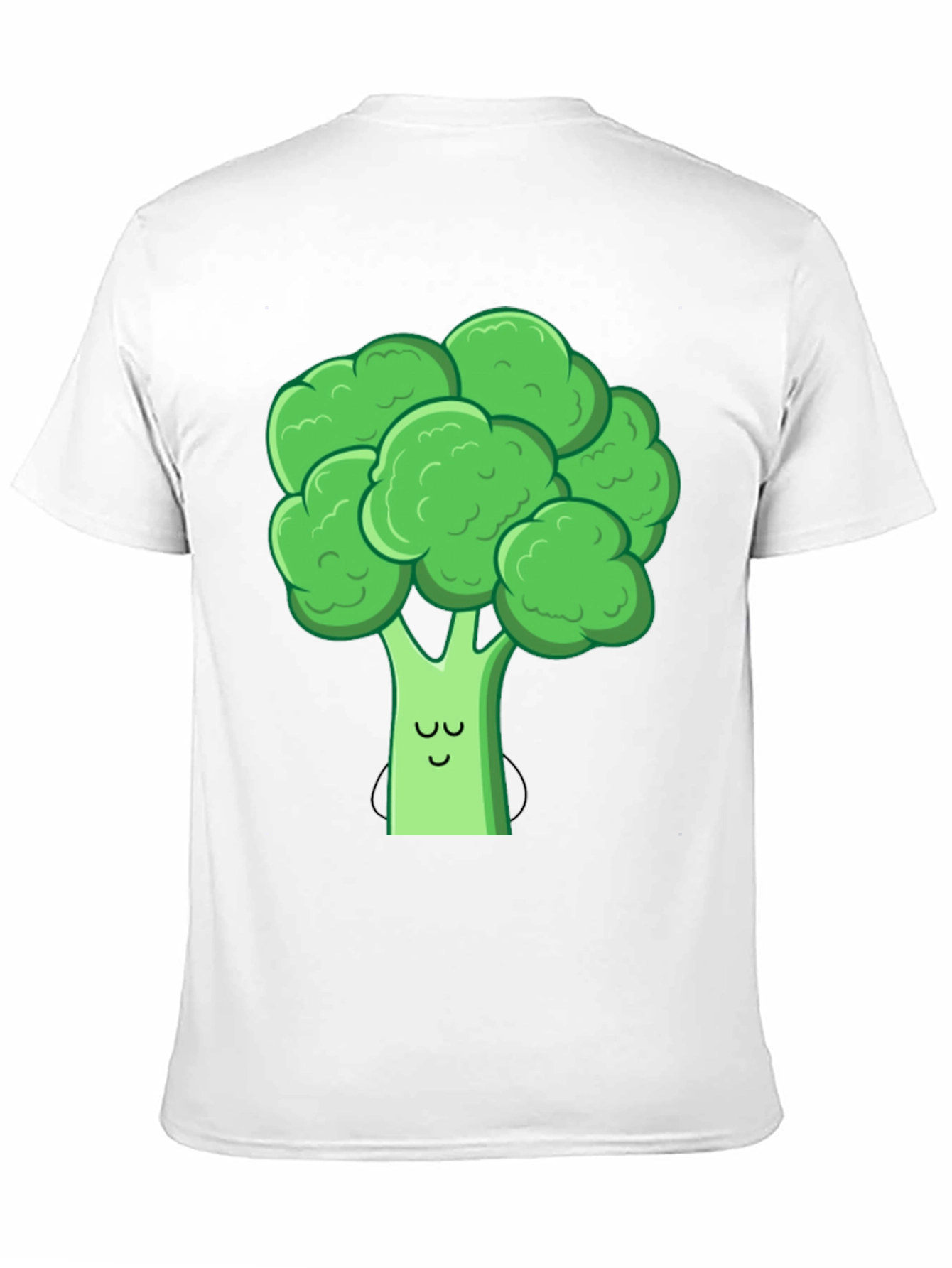 Cute Broccoli Graphic Tee - Black Cotton T-Shirt