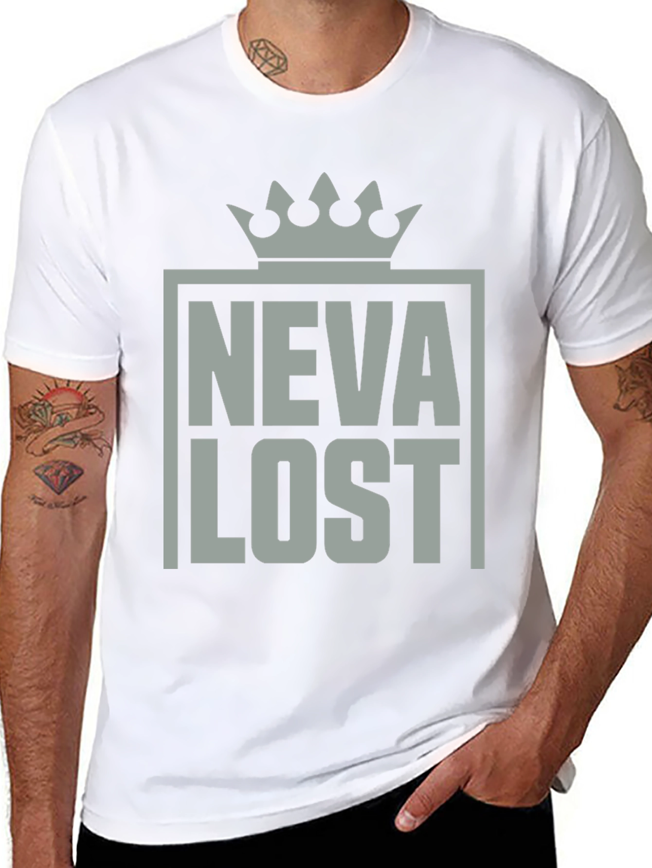 Neva Lost Graphic T-Shirt Crown Design