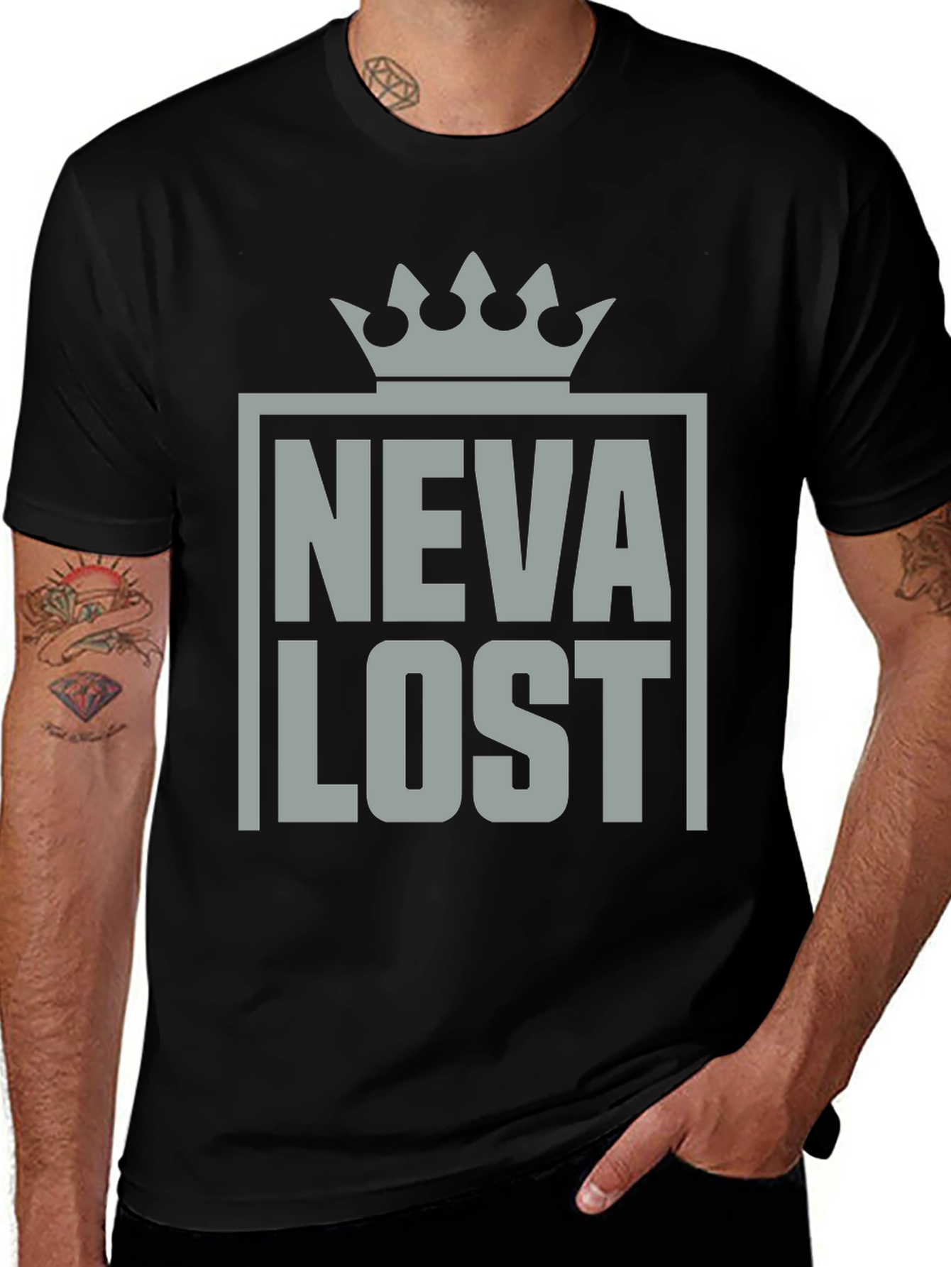 Neva Lost Graphic T-Shirt Crown Design