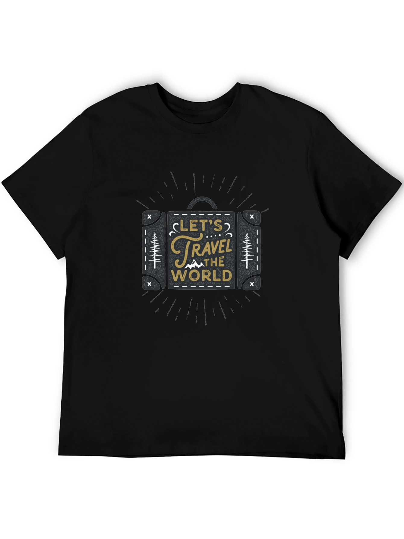Travel the World Suitcase T-Shirt - Black