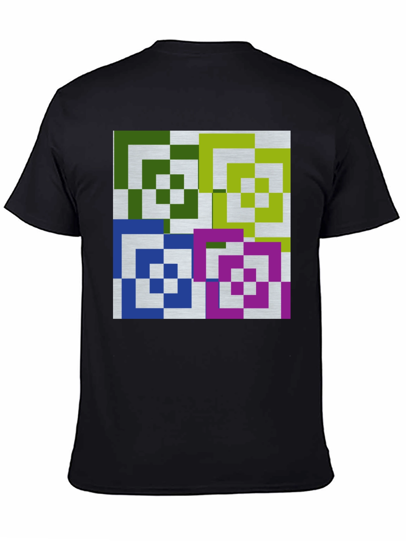 Geometric Squares Graphic Tee - Modern Art Shirt