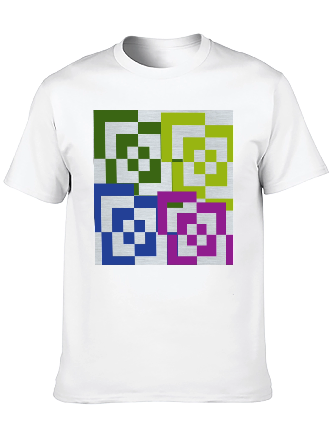 Geometric Squares Graphic Tee - Modern Art Shirt