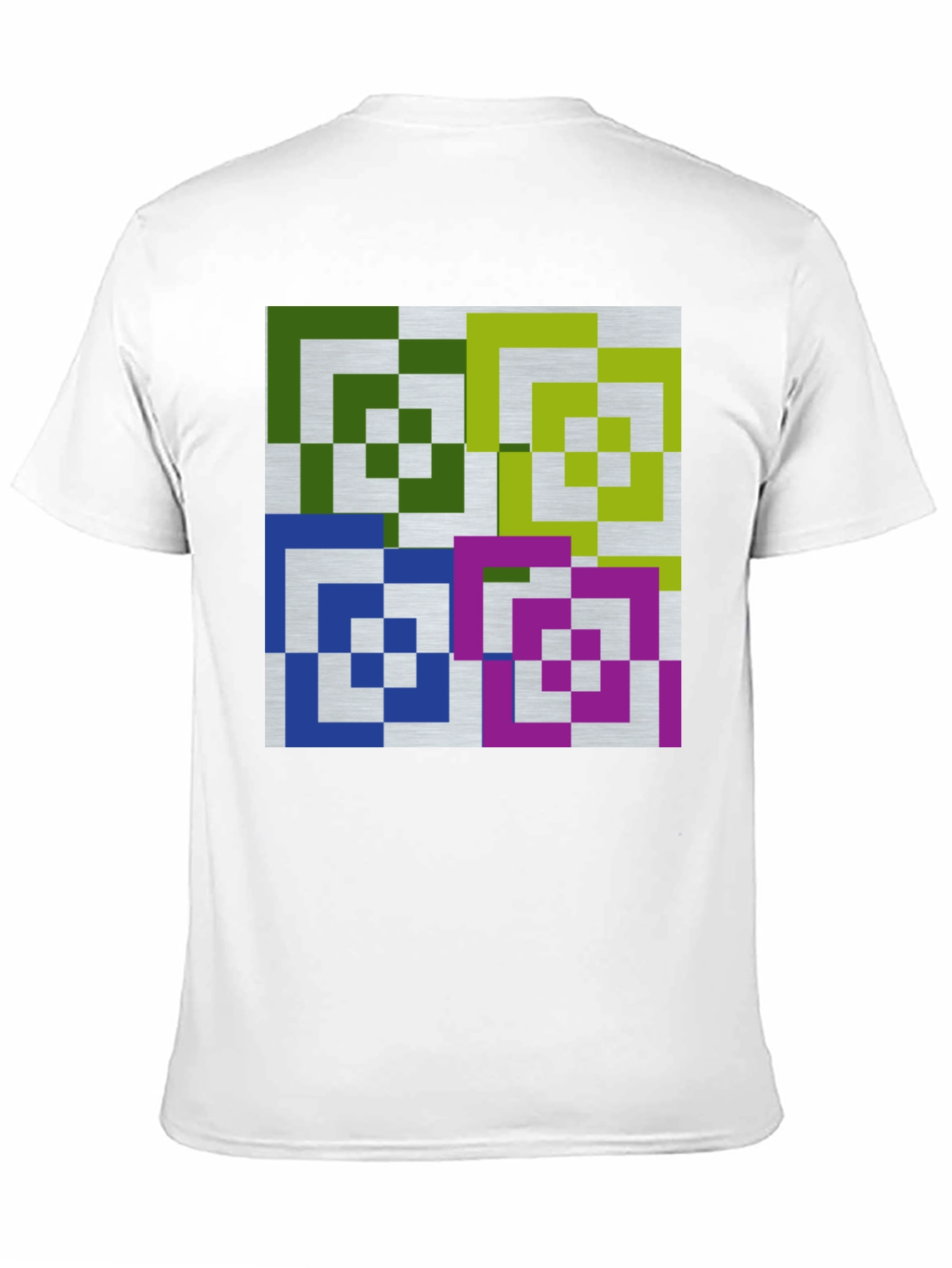 Geometric Squares Graphic Tee - Modern Art Shirt