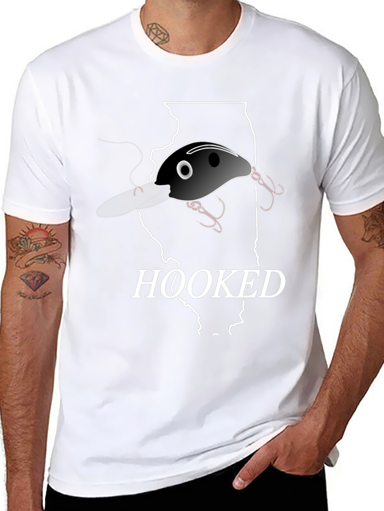Hooked On Illinois Fishing T-Shirt