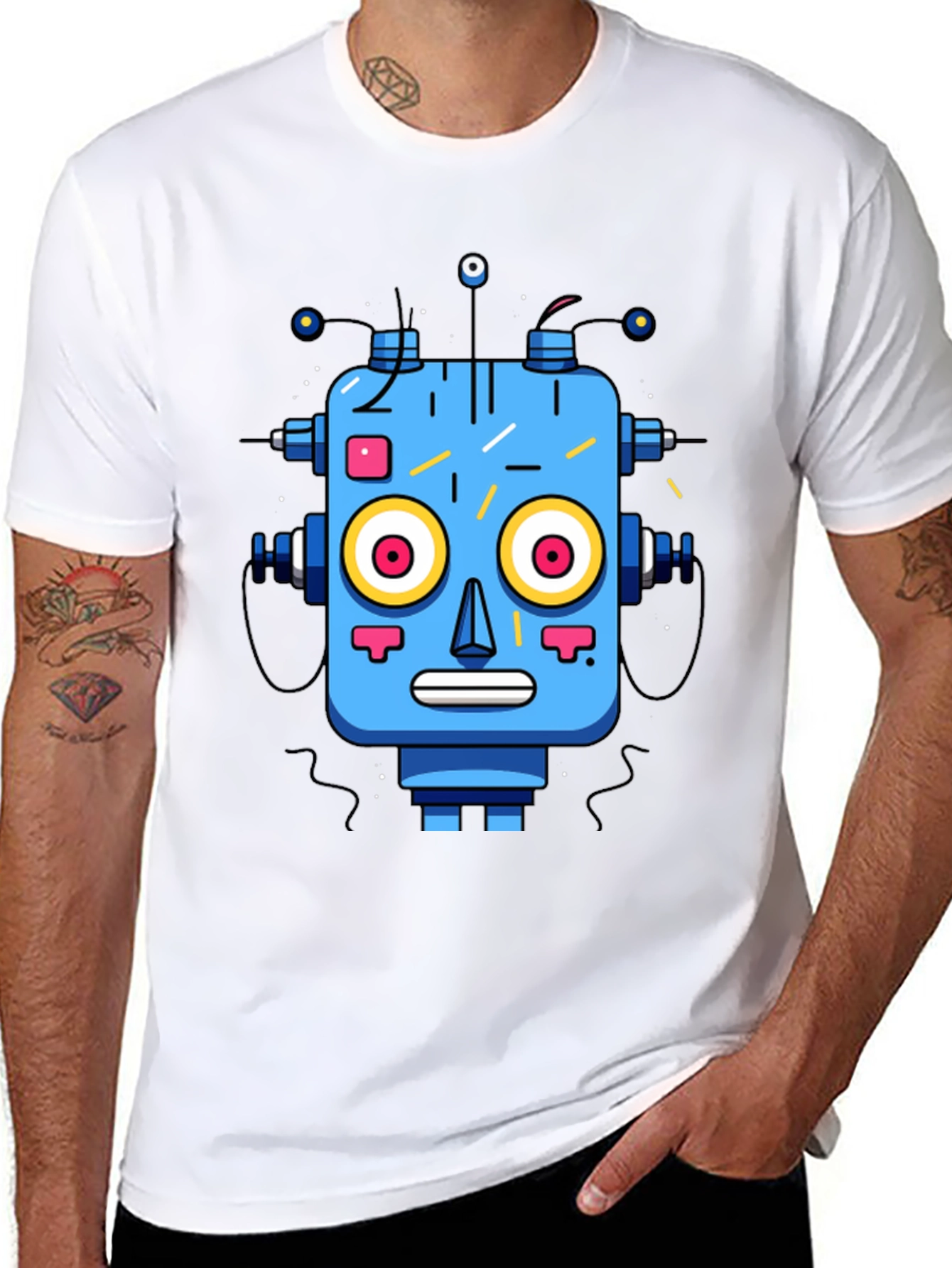 Robot Graphic Print T-Shirt