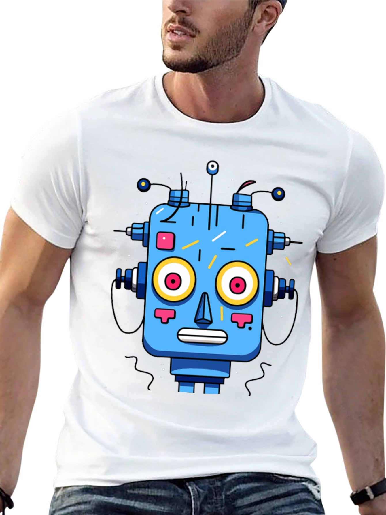 Robot Graphic Print T-Shirt