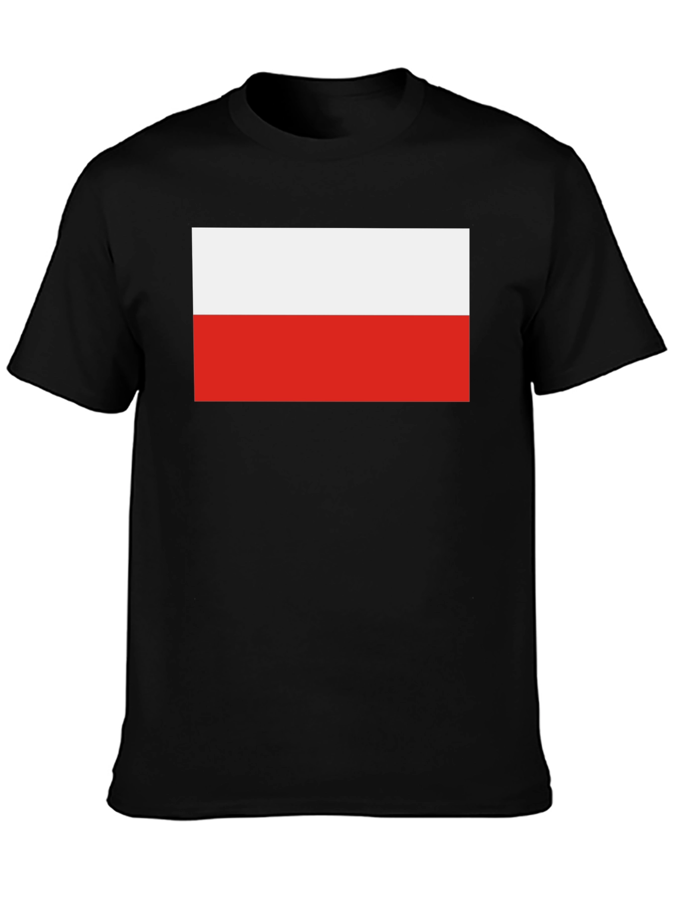 Poland Flag Graphic T-Shirt - Black Crew Neck Tee