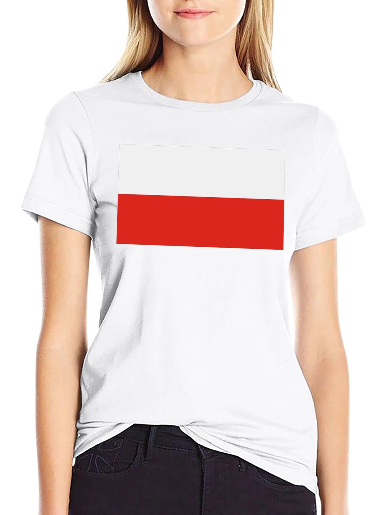 Poland Flag Graphic T-Shirt - Black Crew Neck Tee