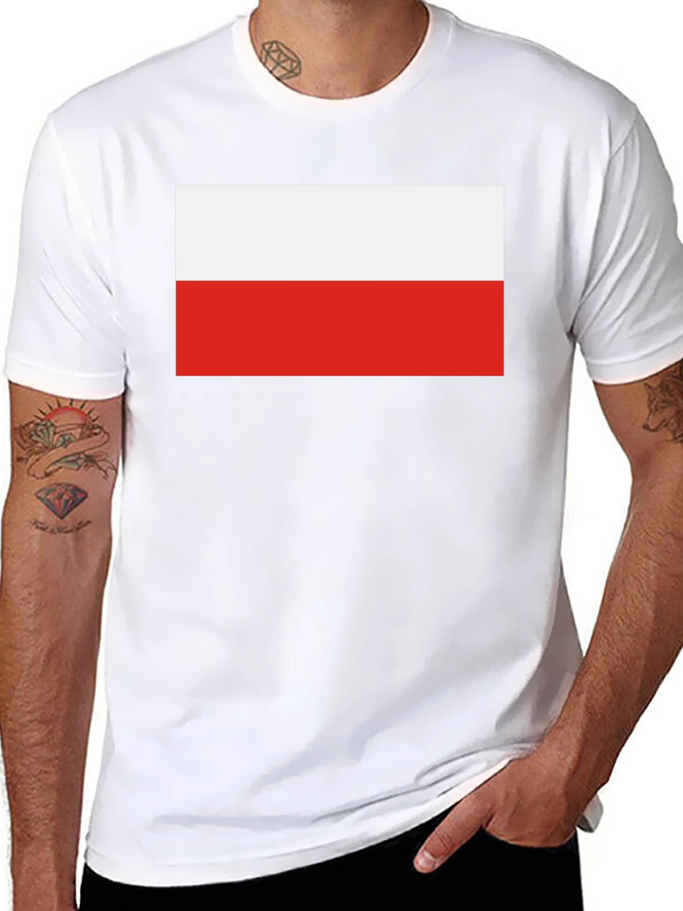 Poland Flag Graphic T-Shirt - Black Crew Neck Tee