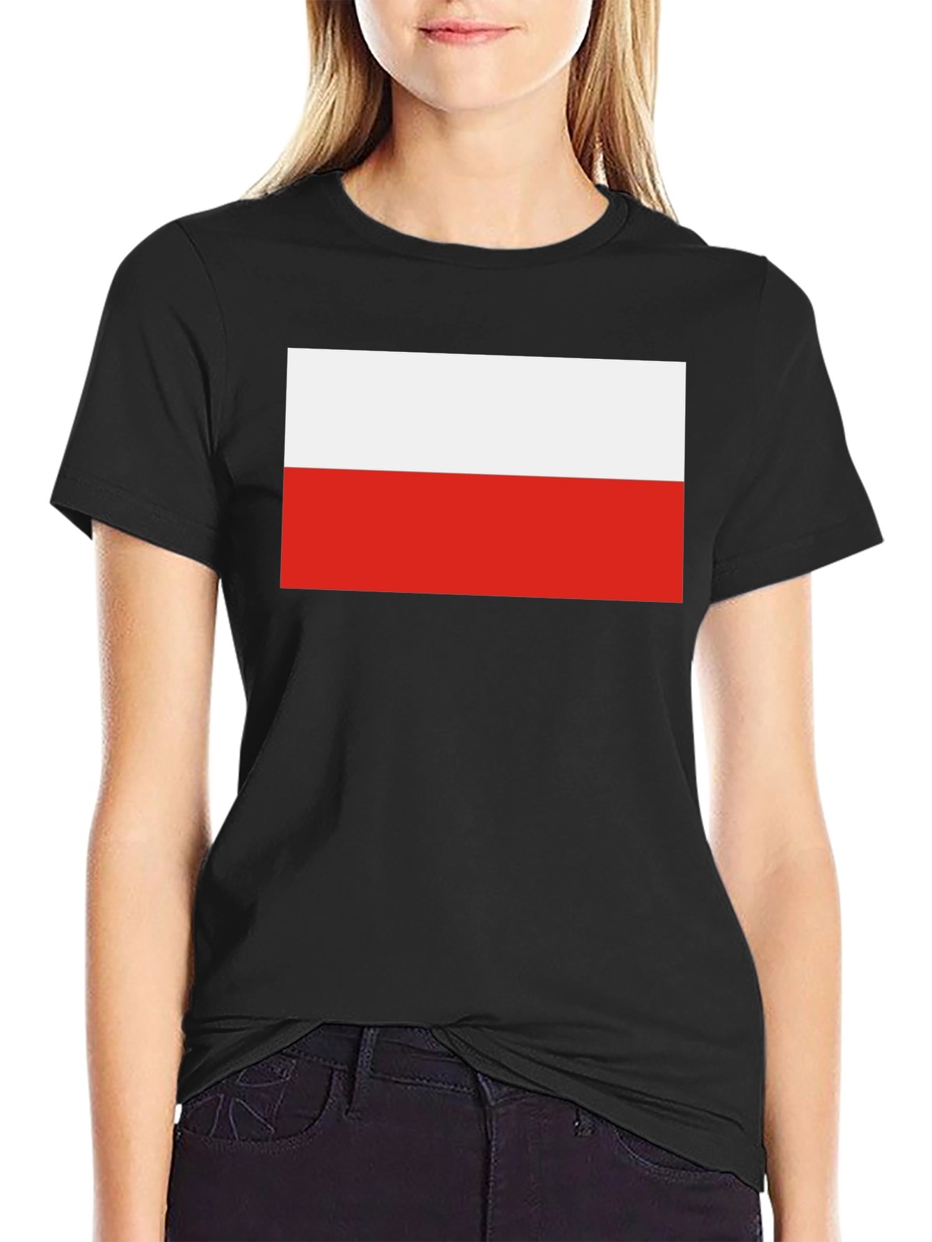 Poland Flag Graphic T-Shirt - Black Crew Neck Tee
