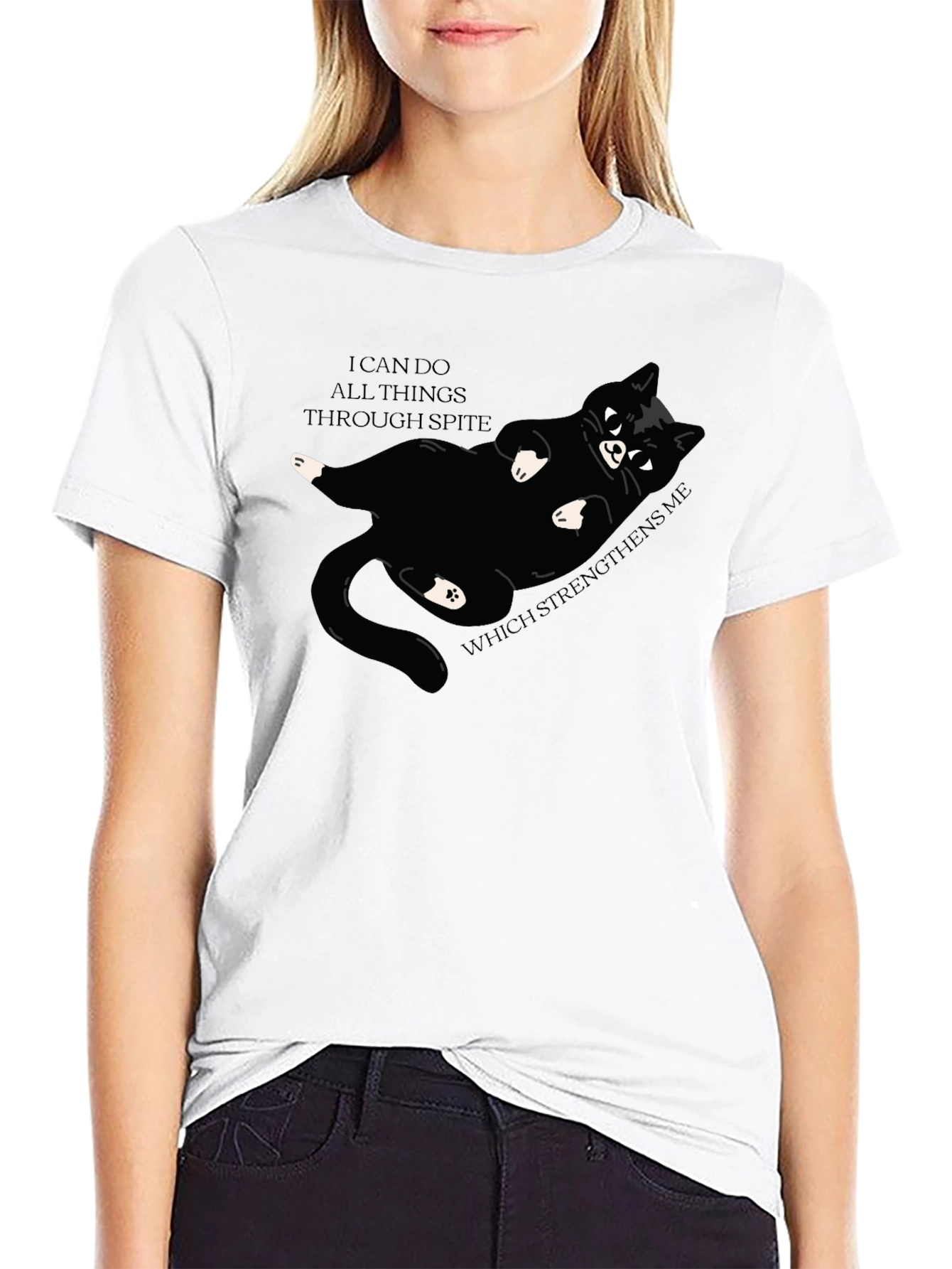 Spite Cat Graphic T-Shirt - Funny Feline Tee