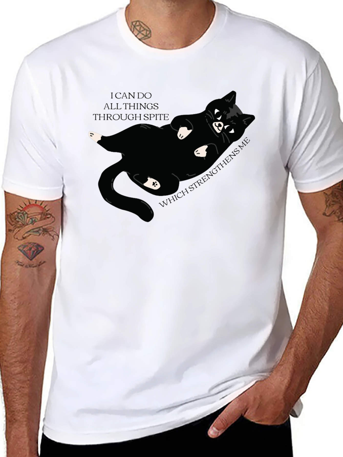 Spite Cat Graphic T-Shirt - Funny Feline Tee