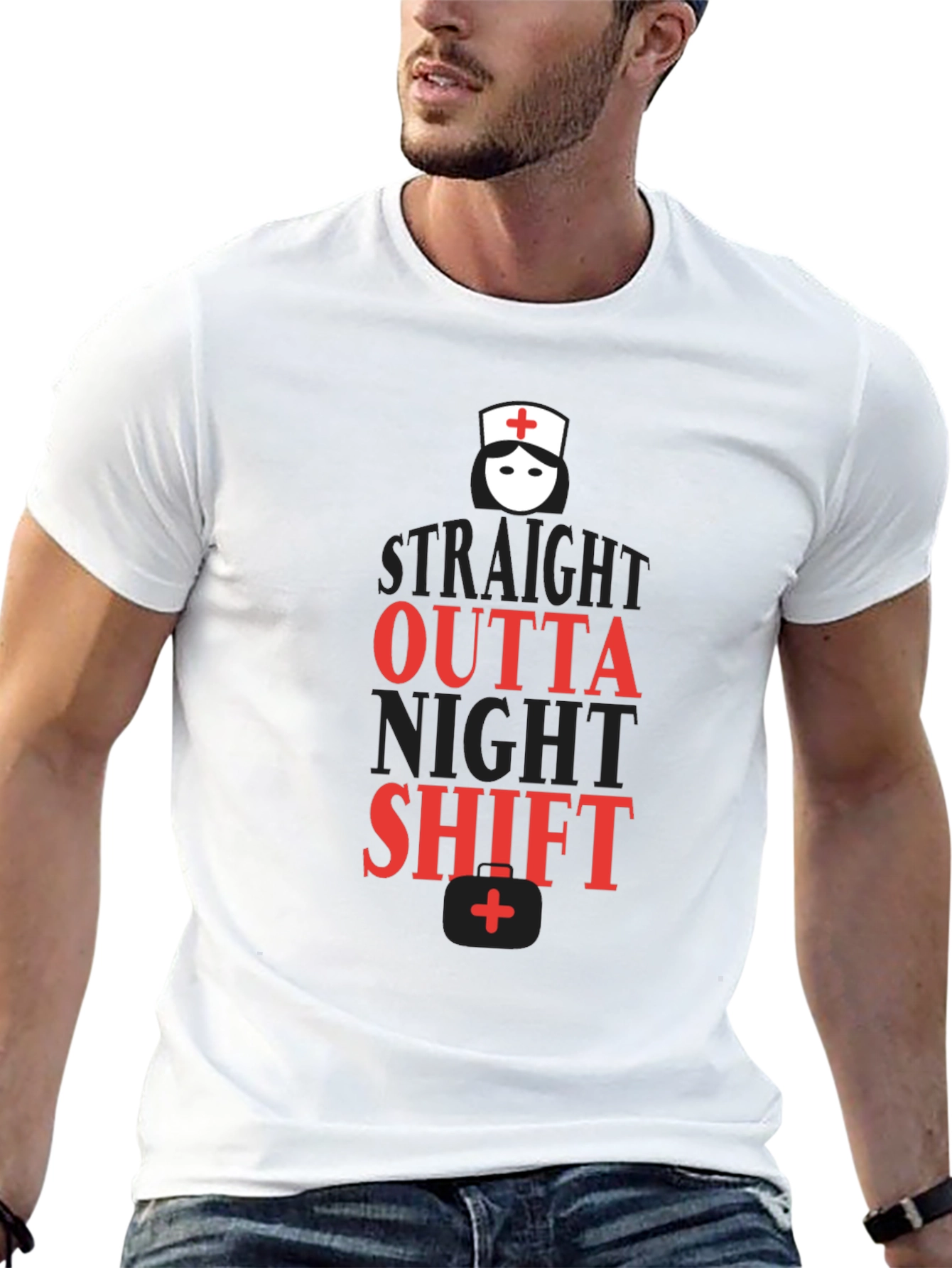 Straight Outta Night Shift Black T-Shirt
