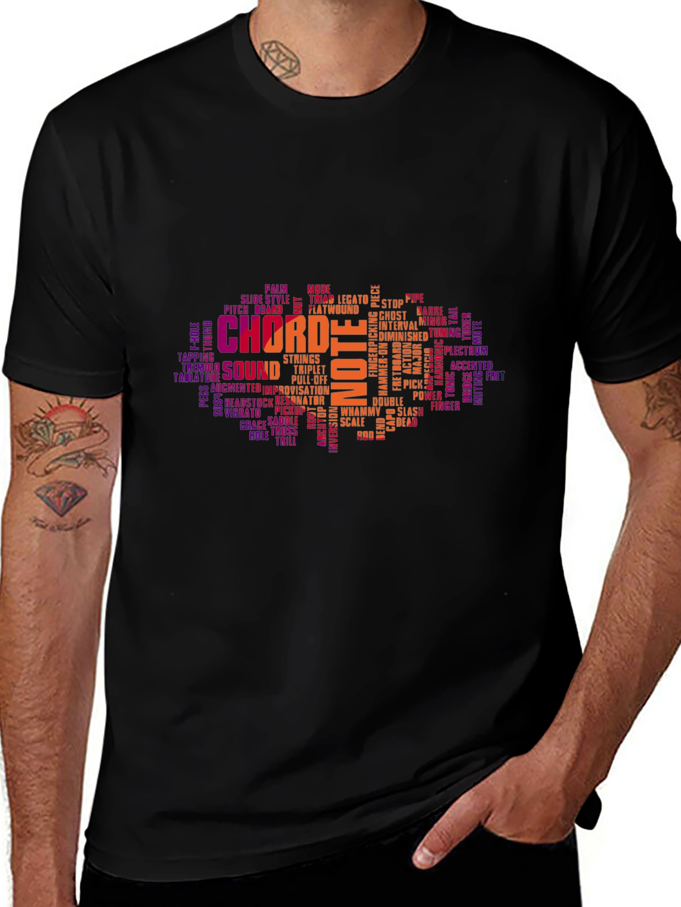 Music Theory Word Art Graphic T-Shirt