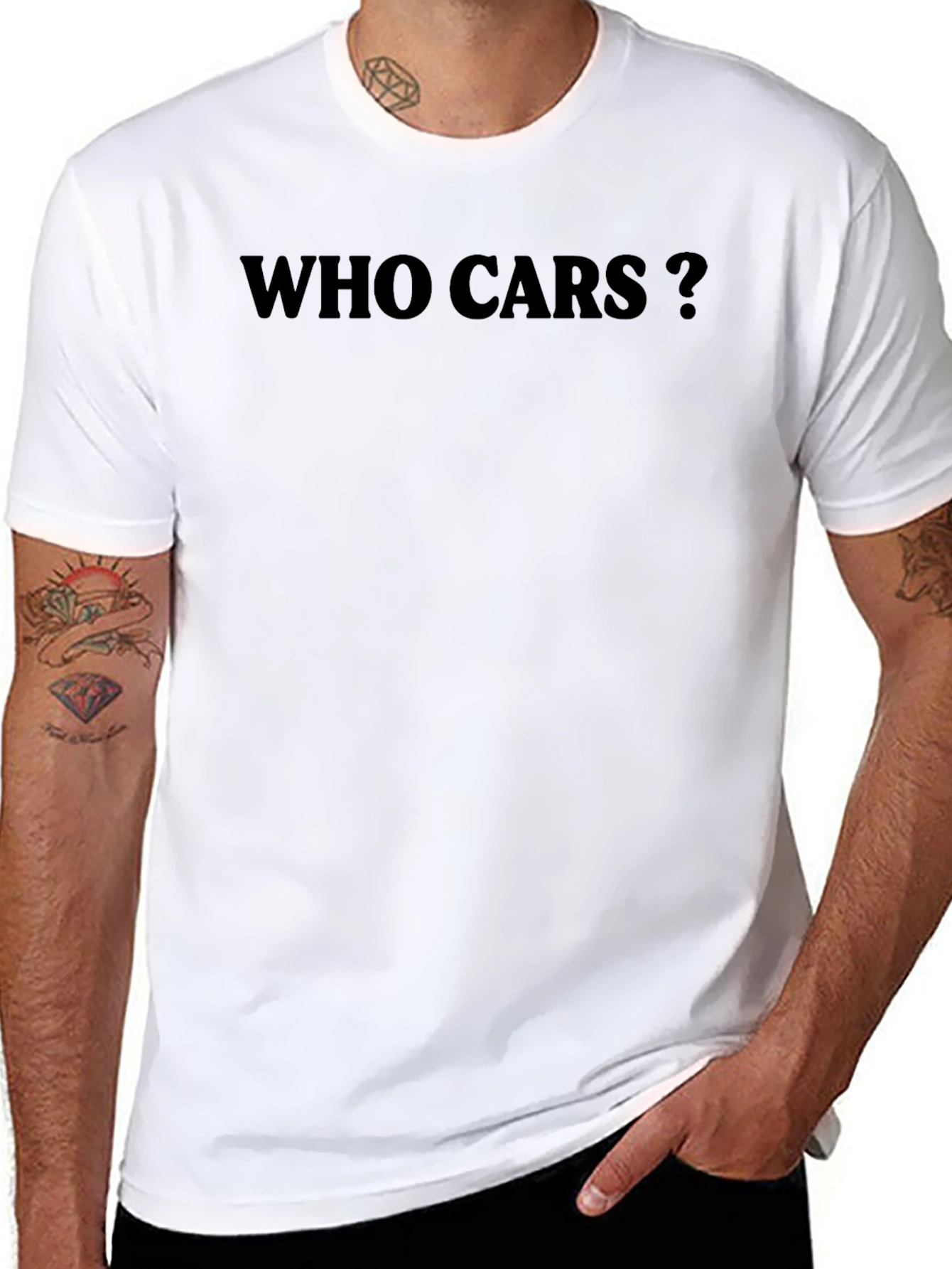 Who Cares? Graphic Tee - Black Cotton T-Shirt
