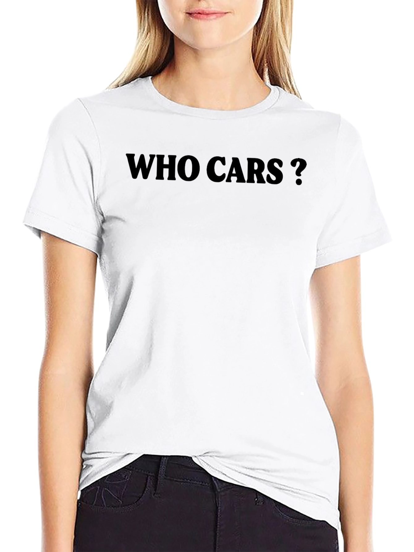 Who Cares? Graphic Tee - Black Cotton T-Shirt