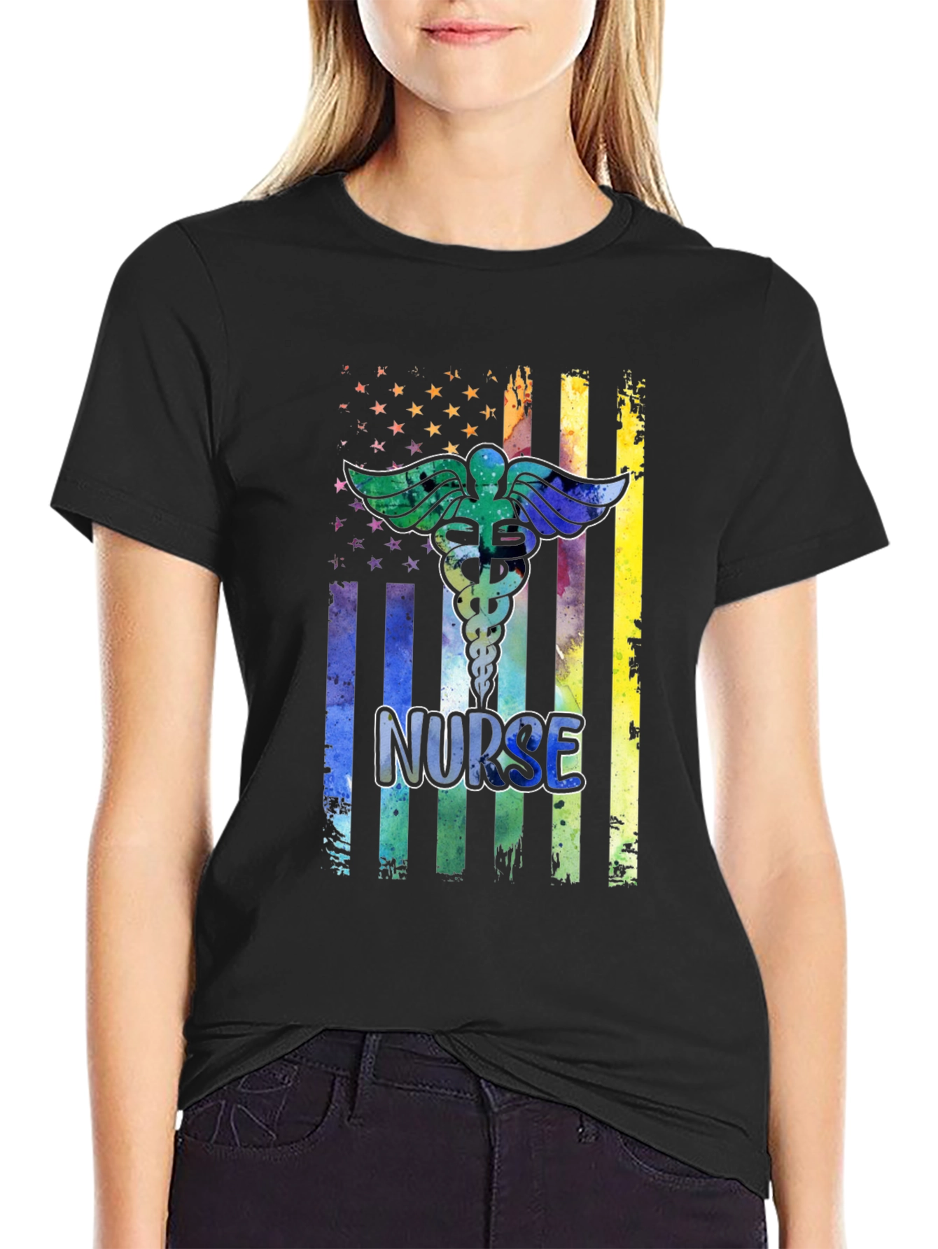 Nurse American Flag T-Shirt
