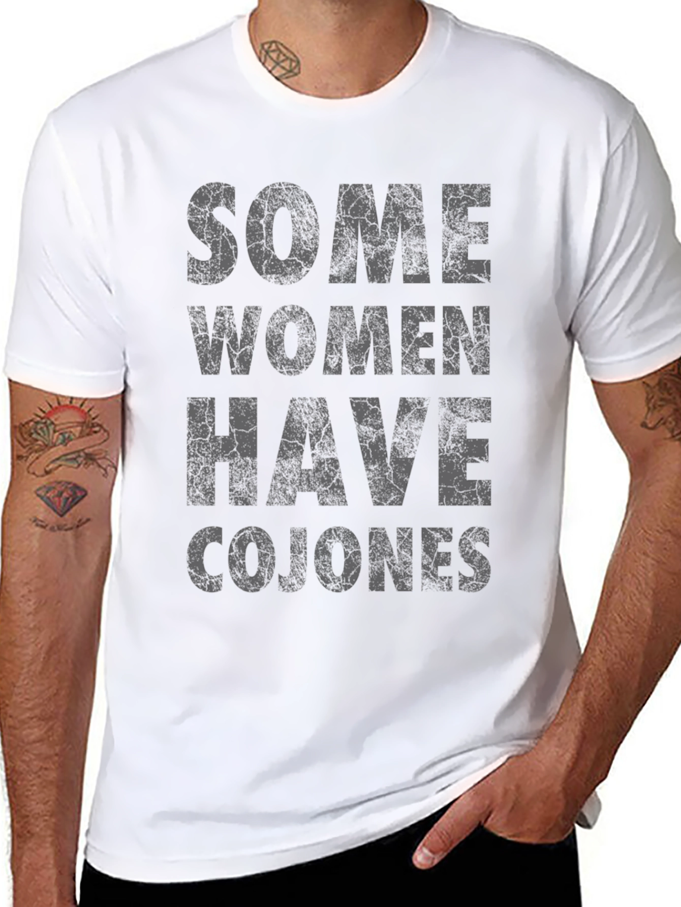 Some Women Have Cojones Black Graphic Tee