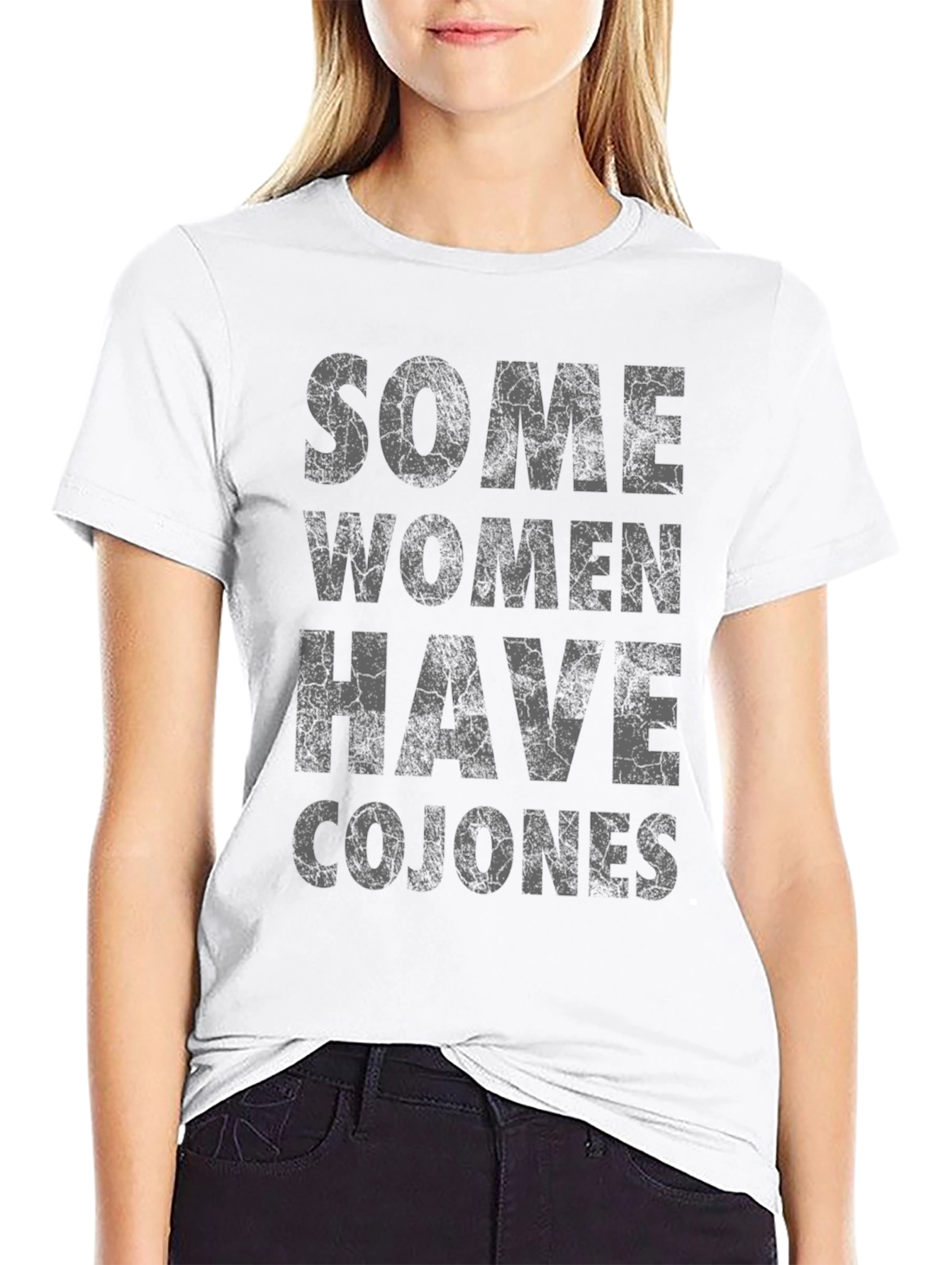 Some Women Have Cojones Black Graphic Tee