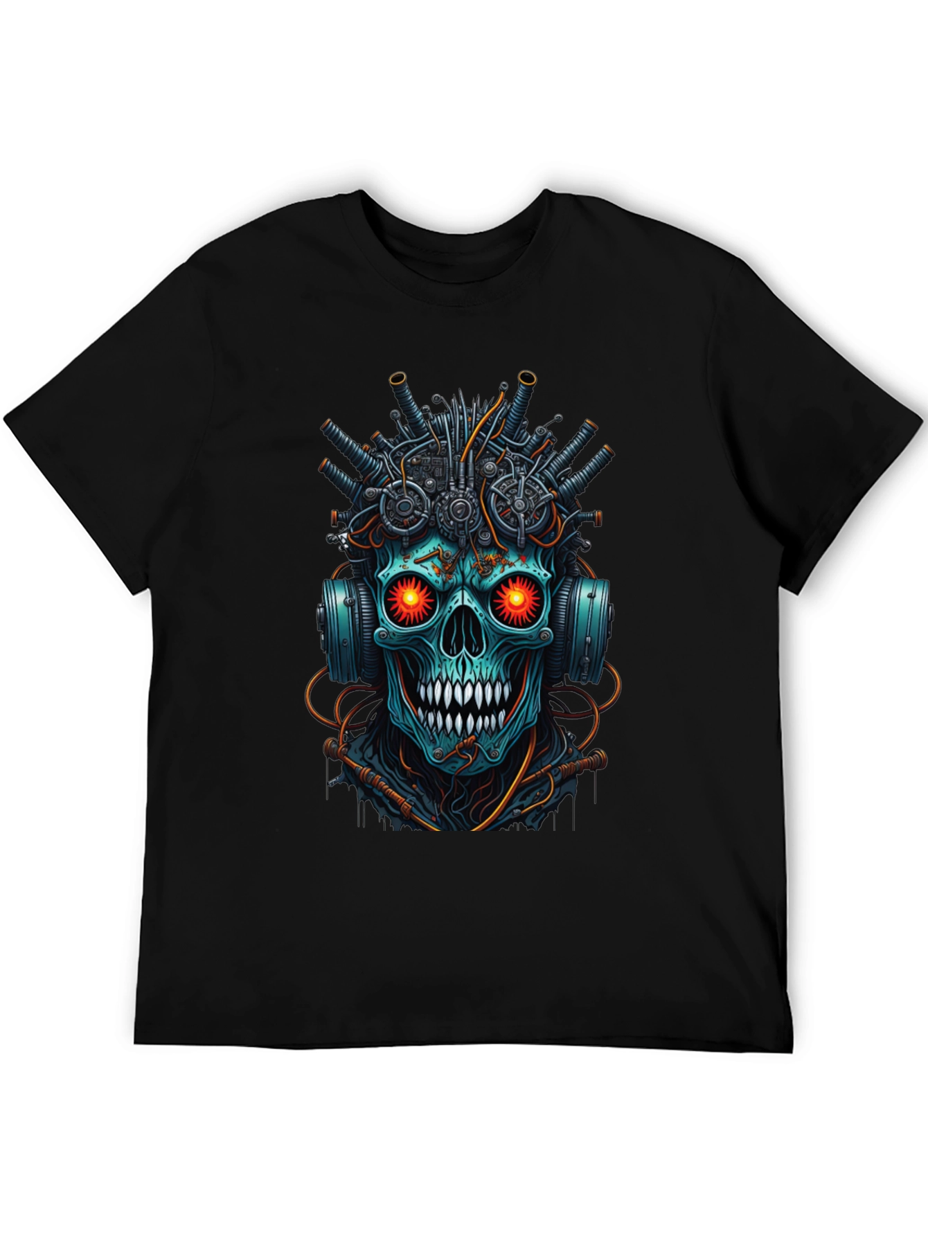 Cyberpunk Skull T-Shirt - Futuristic Design